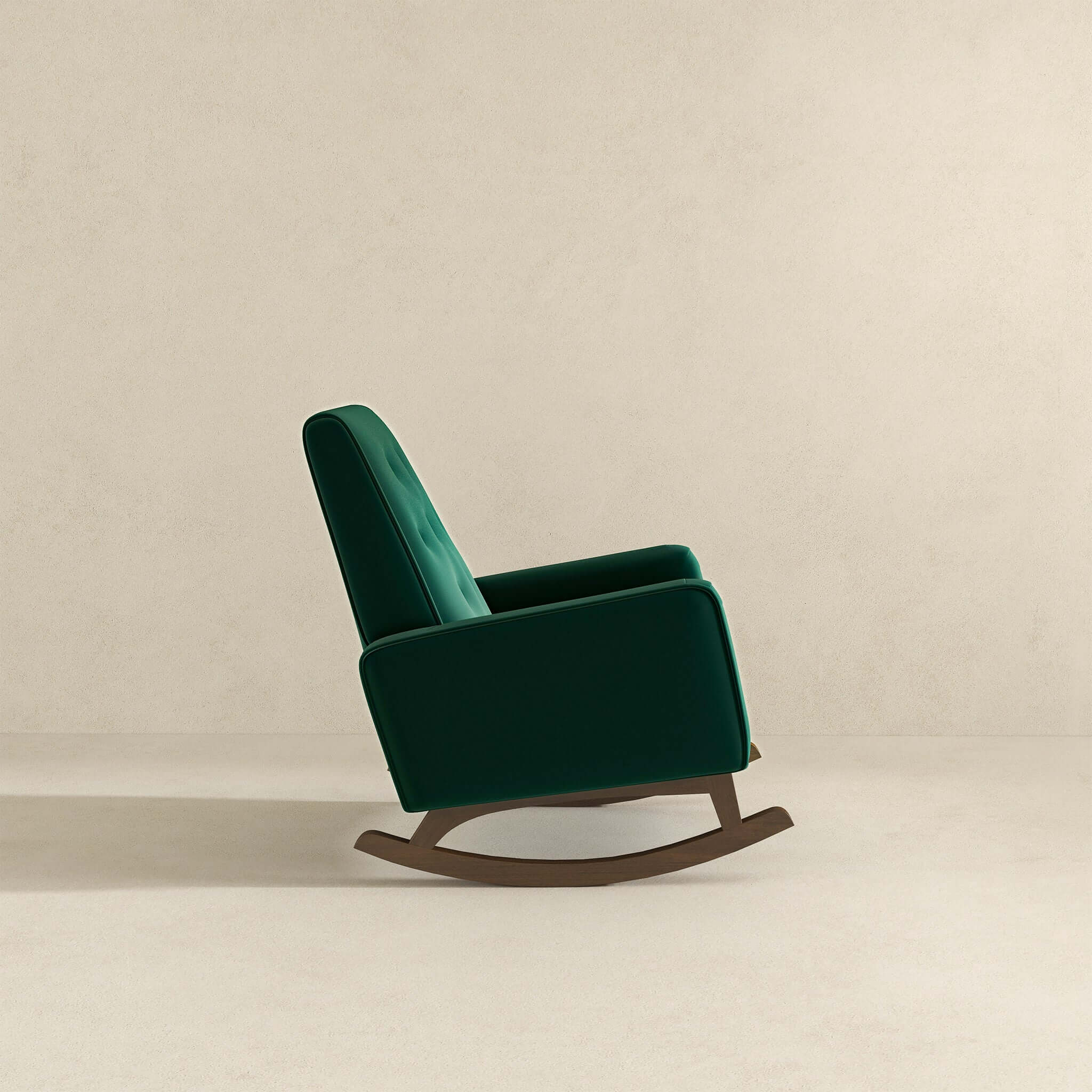 Demetrius Green Velvet Solid Wood Rocking Chair - Image 5