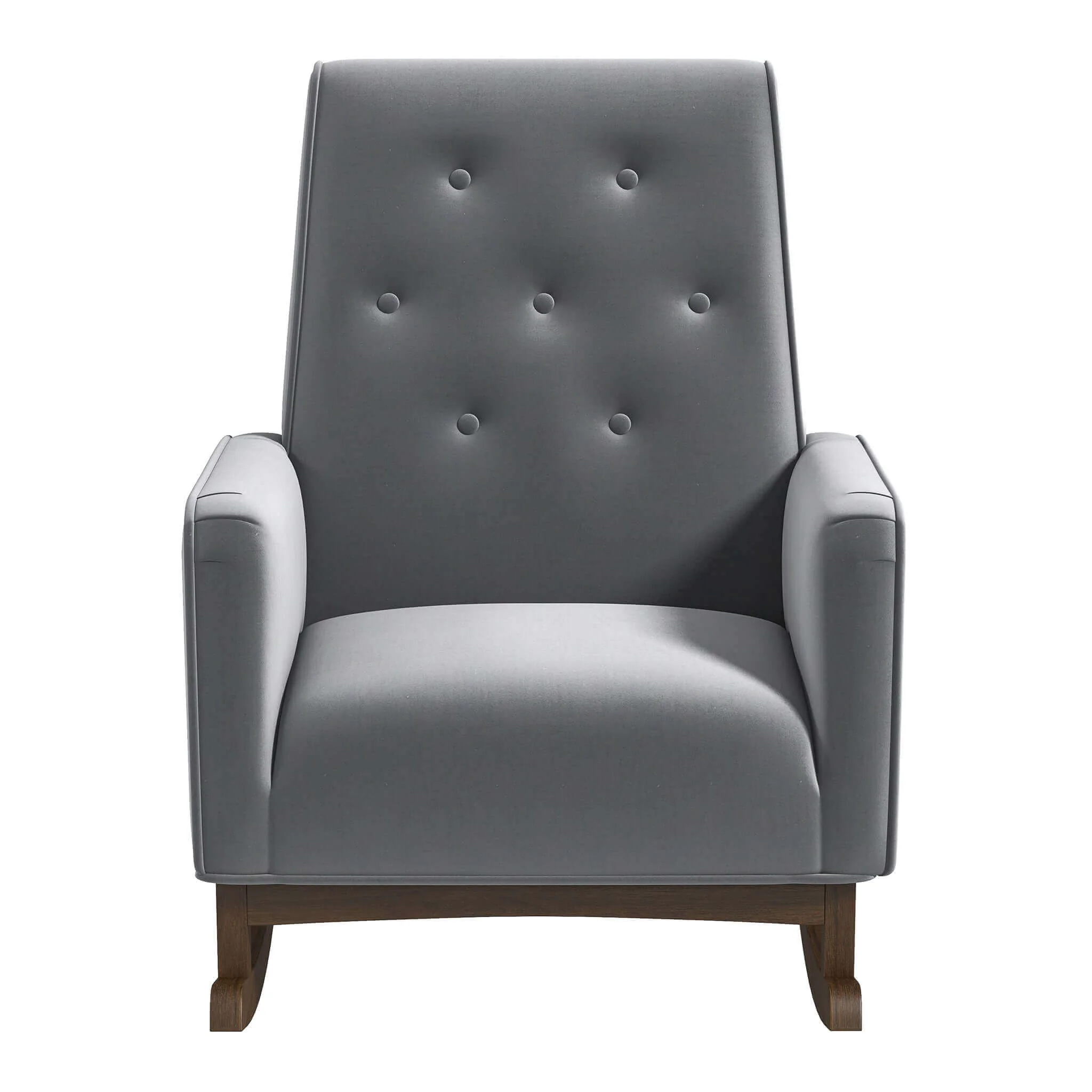 Demetrius  Light Grey Fabric Solid Wood Rocking Chair - Image 8