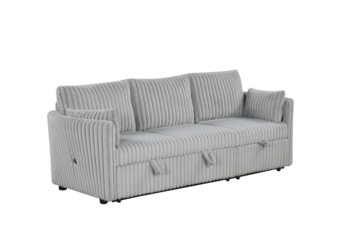 Denholme Gray Sectional w/ Pull Out - Image 3