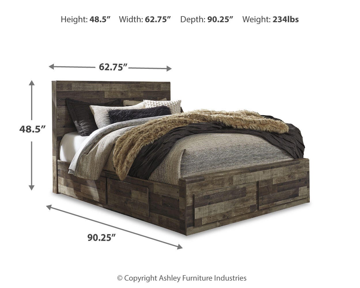 Derekson Panel Bed with 4 Storage Drawers - Image 7
