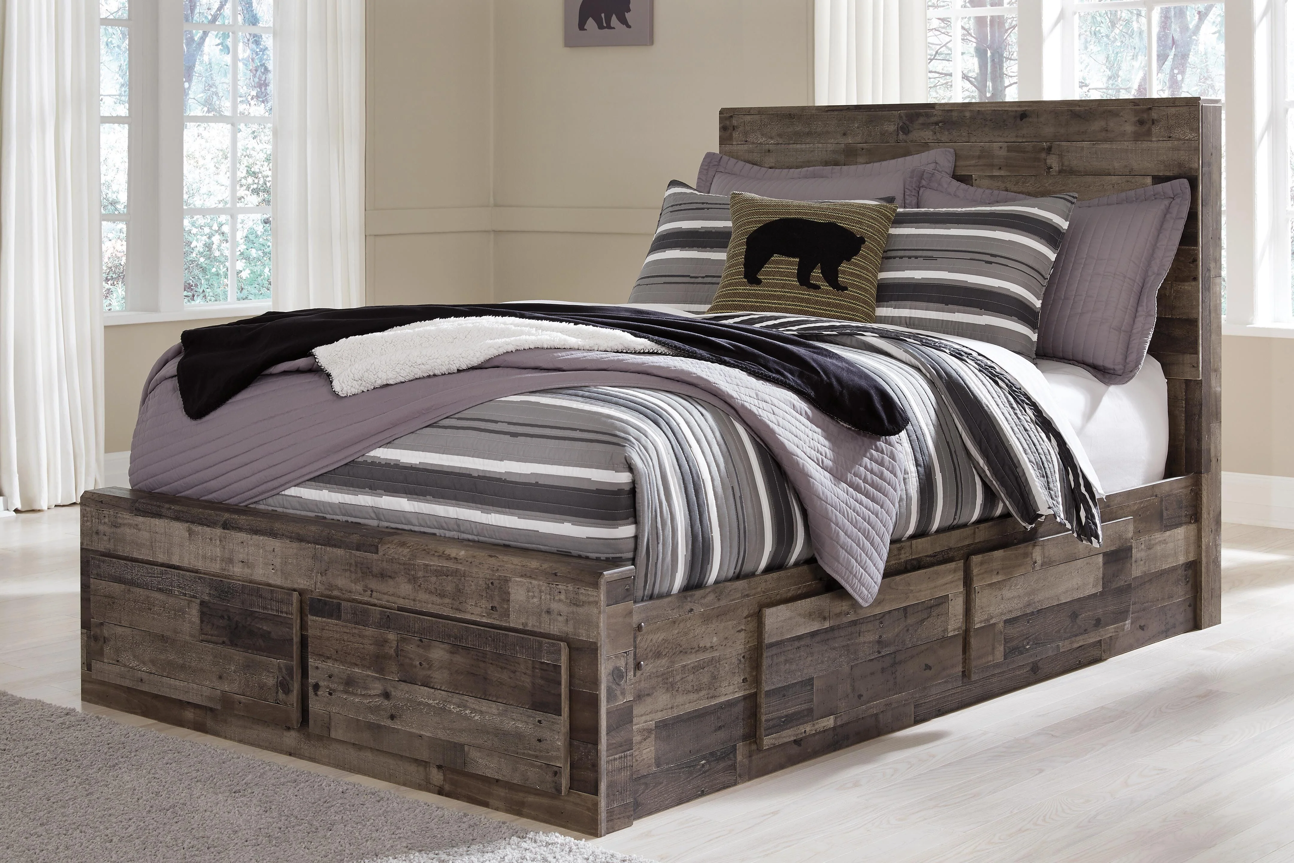 Derekson Panel Bed with 6 Storage Drawers - Image 4