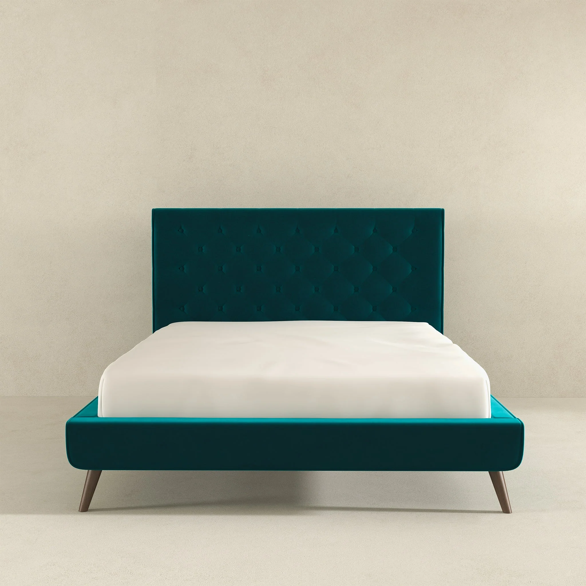 Dillon  Teal Velvet Platform Bed(Queen Size) - Image 3