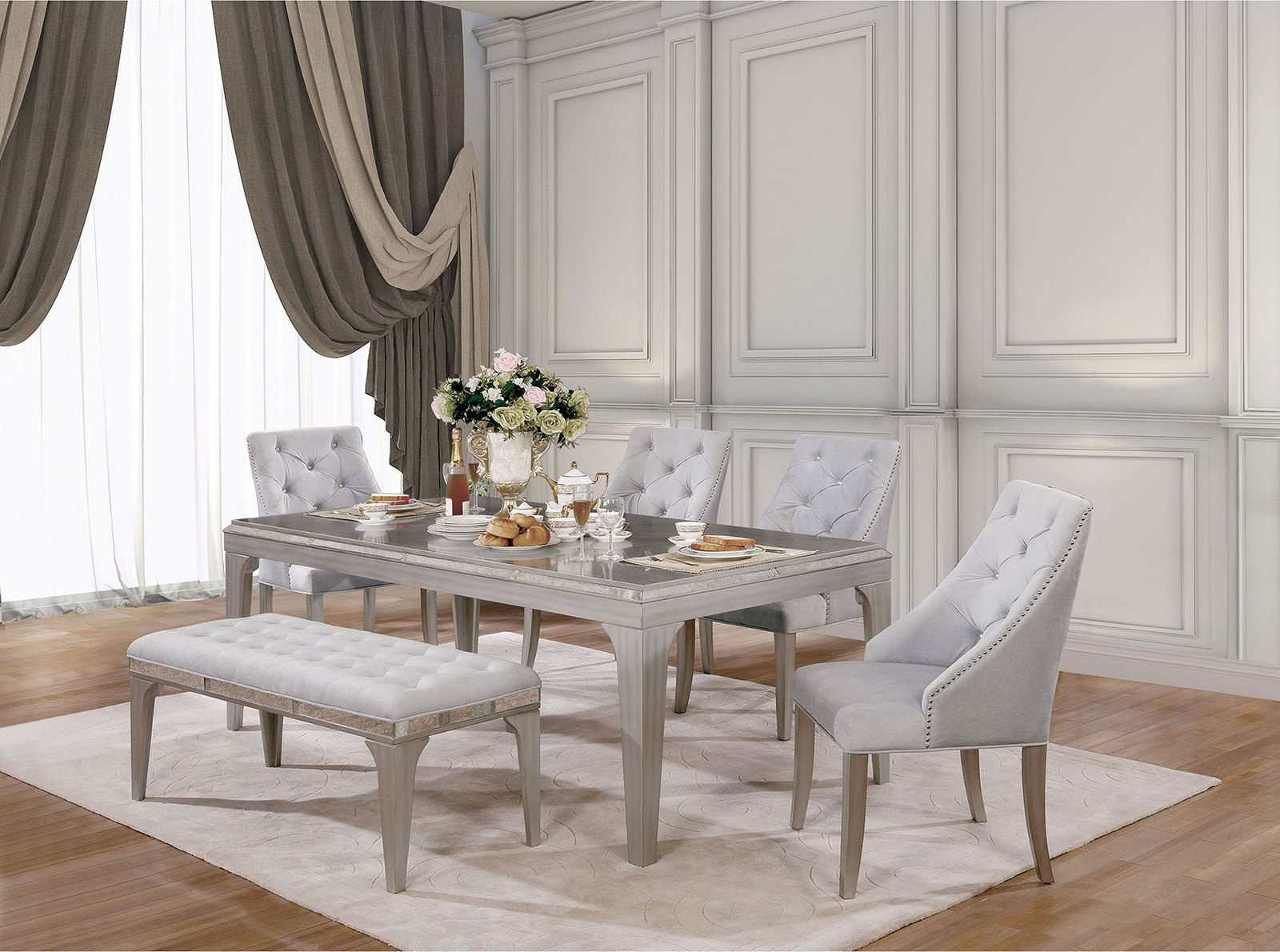 Diocles Silver & Gray Bench - Image 3