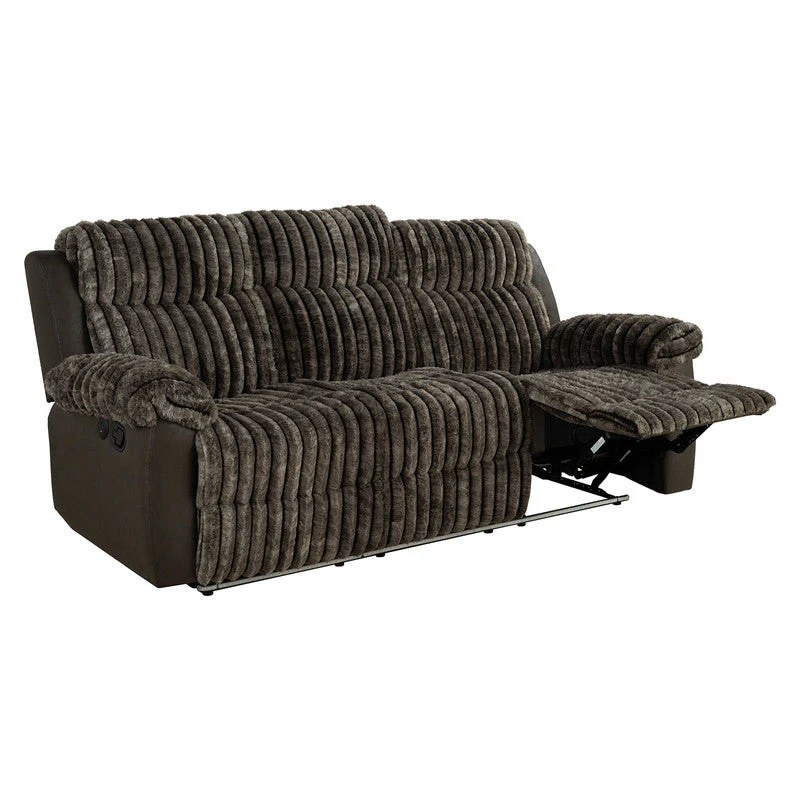 Dionysus Brown Manual Reclining Sofa w/ USB & LED - Image 2