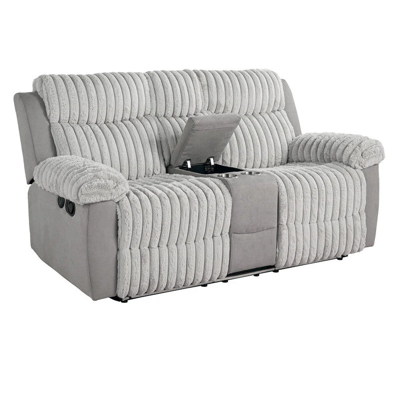 Dionysus Gray Manual Reclining Sofa w/ USB & LED - Image 6