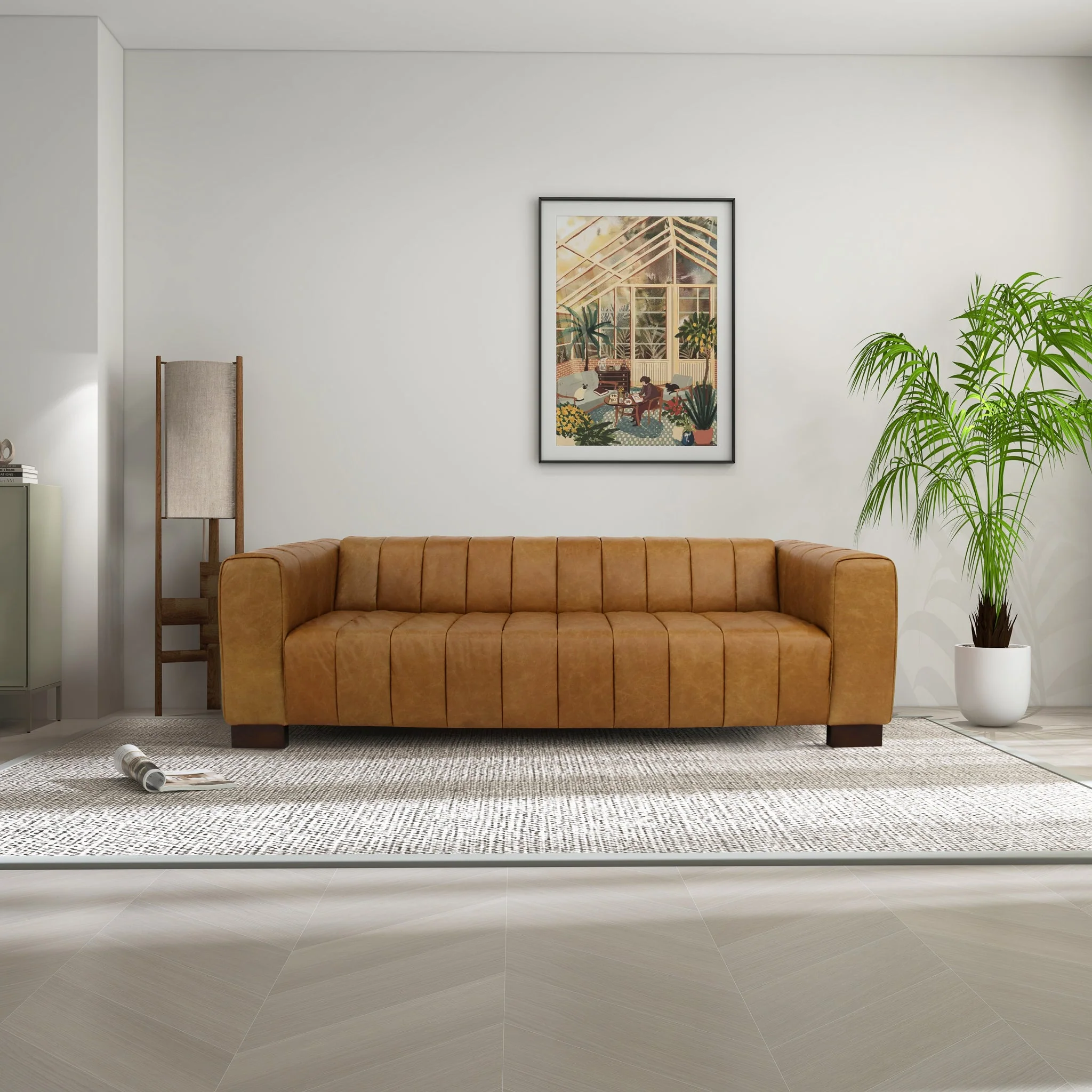 Dixon Waxy Tan Leather Sofa - Image 3