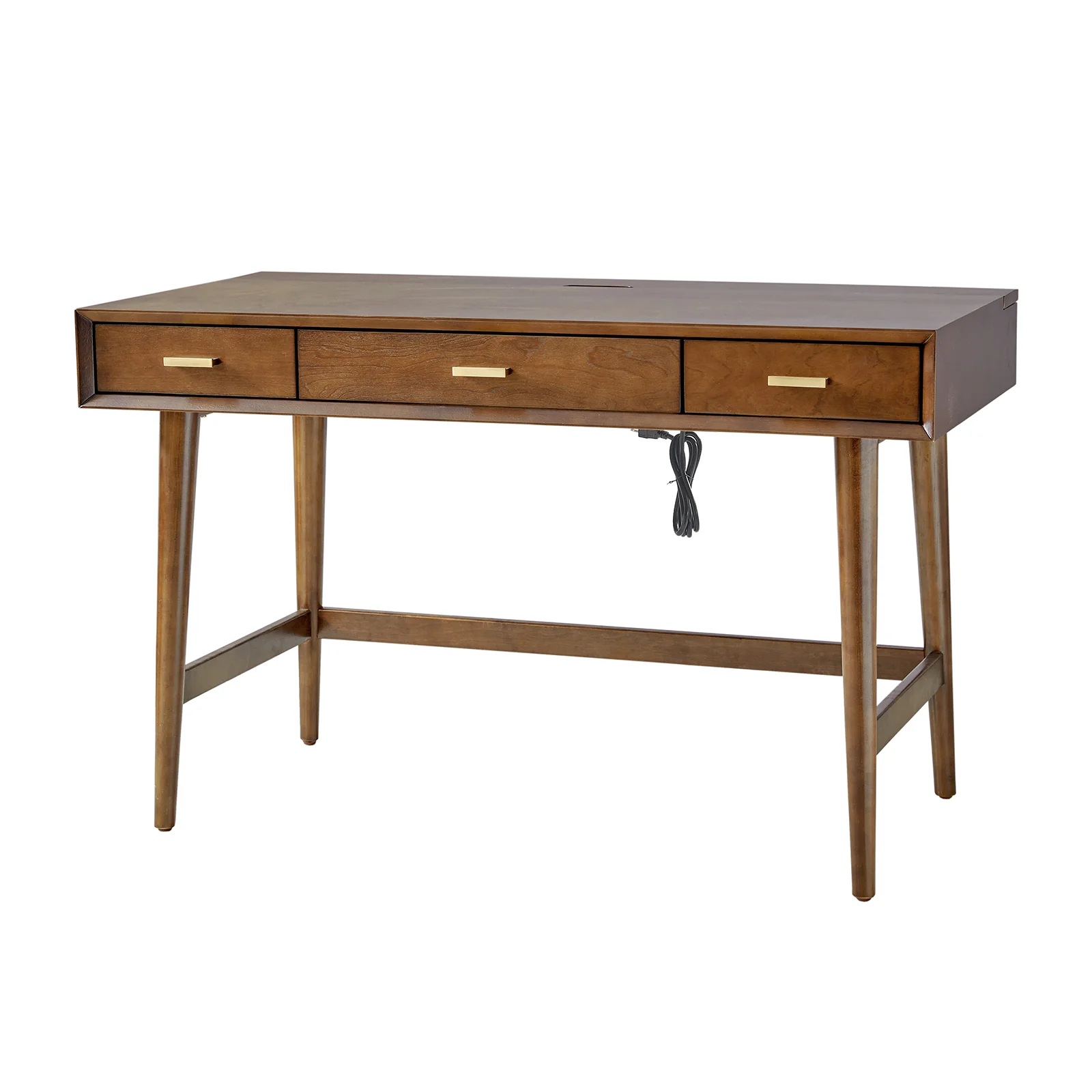 Erich Modern Computer Desk with USB in Walnut - Image 2