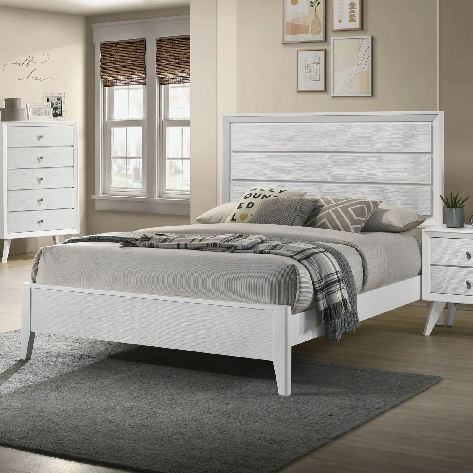 Dortmund White 5 Pc. Queen Bedroom Set w/ Chest - Image 2