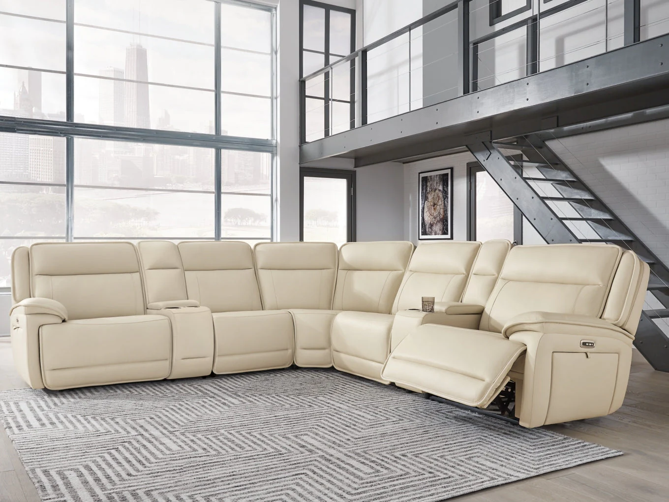 Double Deal 7-Piece Reclining Sectional with 2 Consoles - Image 2