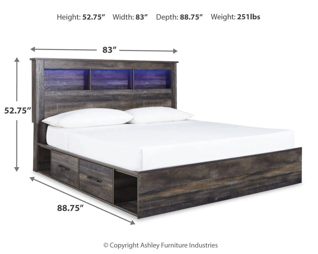 Drystan Bookcase Bed with 2 Storage Drawers - Image 16