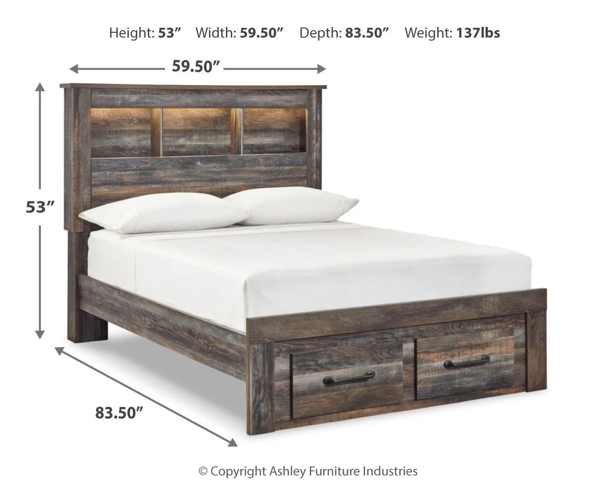 Drystan Bookcase Bed with 2 Storage Drawers - Image 19