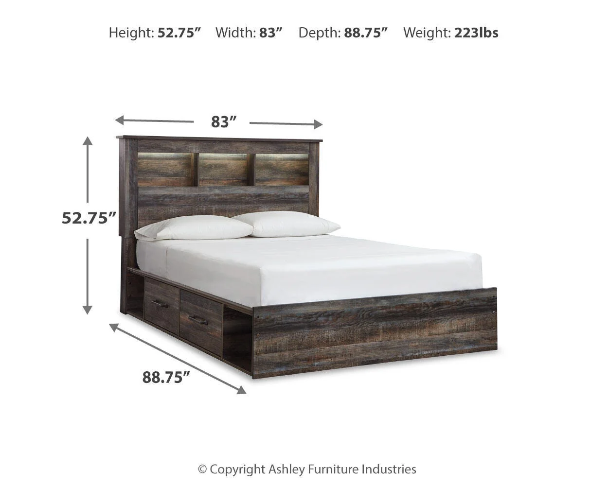 Drystan Bookcase Bed with 2 Storage Drawers - Image 23
