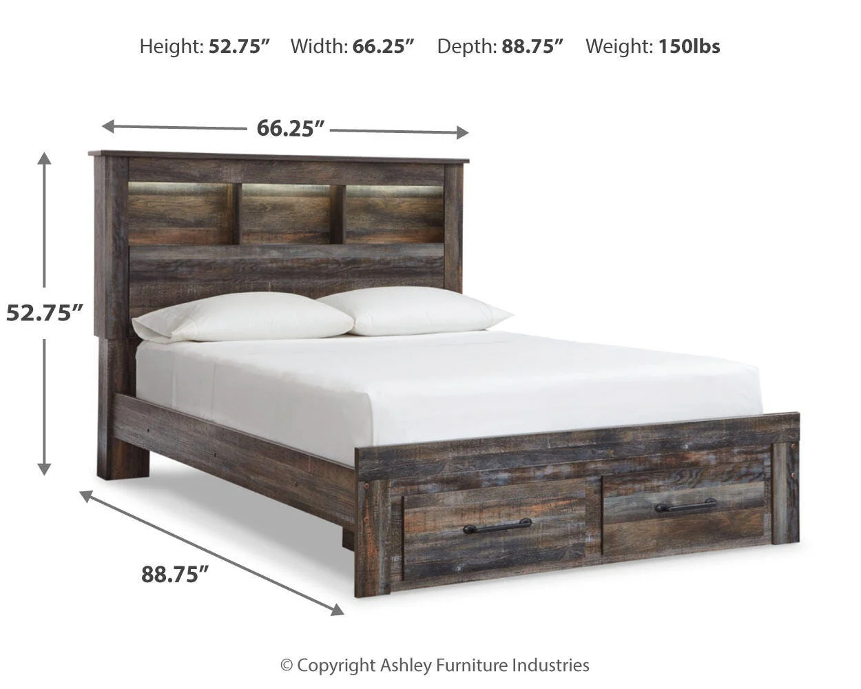 Drystan Bookcase Bed with 2 Storage Drawers - Image 24
