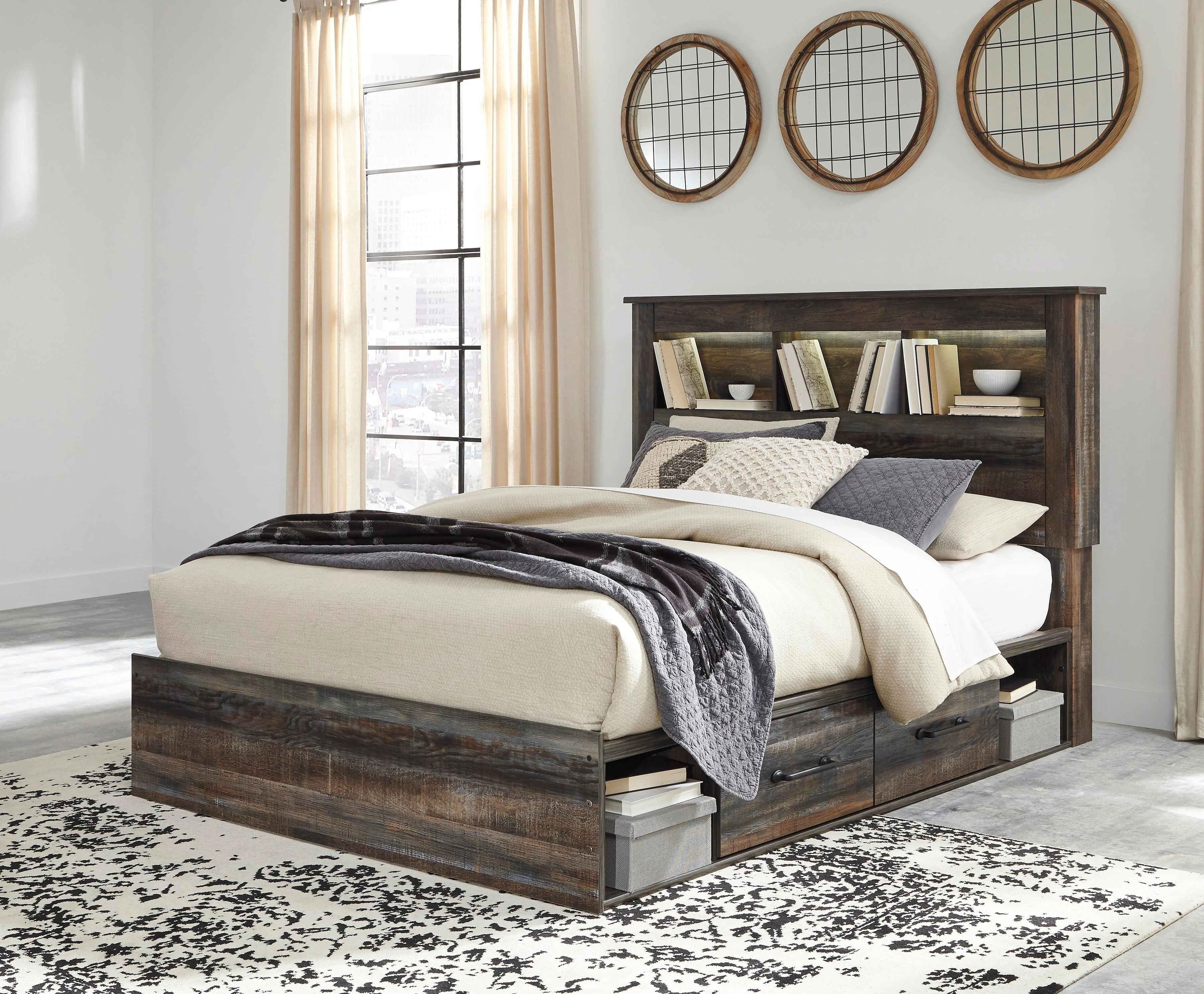 Drystan Bookcase Bed with 4 Storage Drawers - Image 9