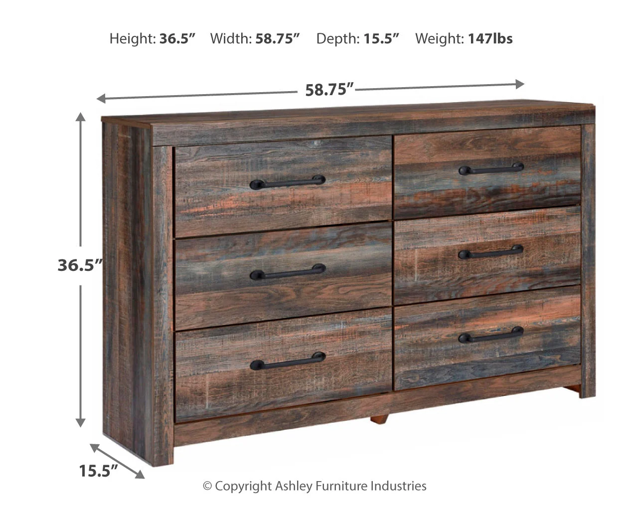 Drystan Six Drawer Dresser - Image 4