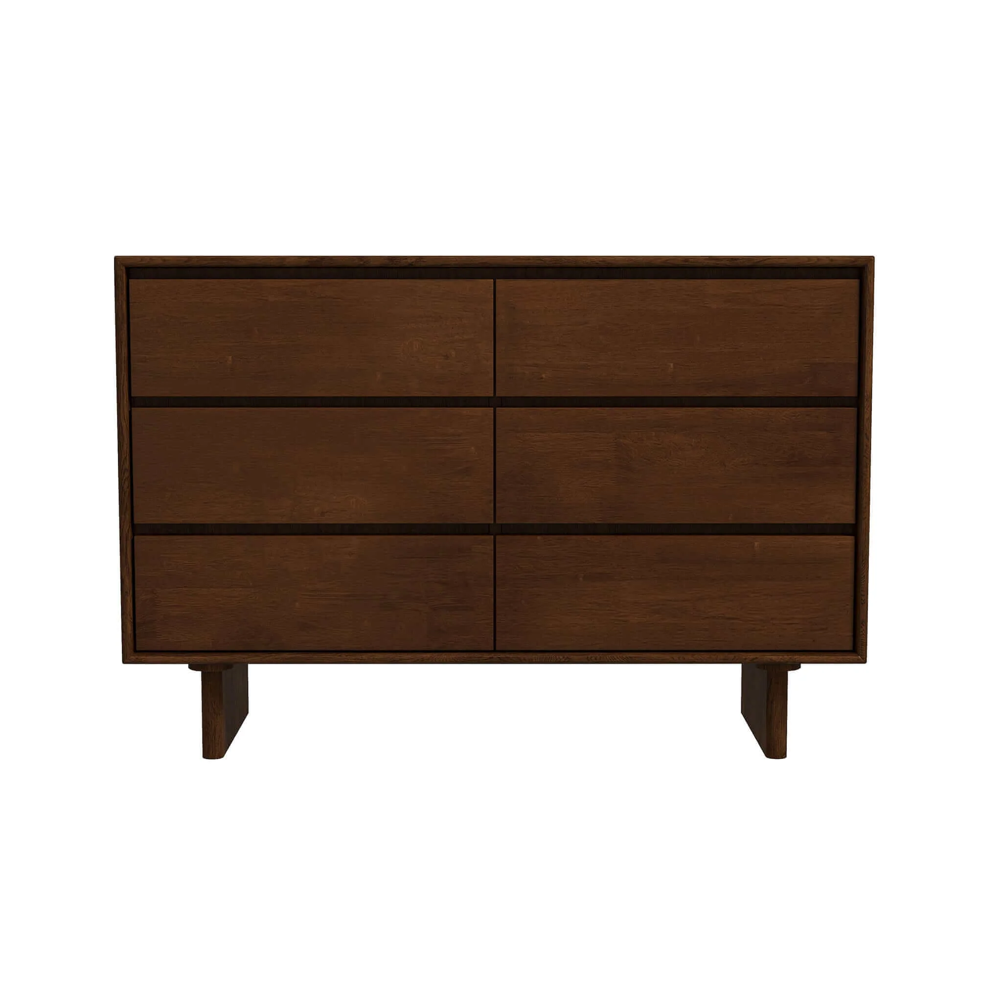 Dubrovnik Mid Century Modern Walnut Dresser With 6 Drawers - Image 2