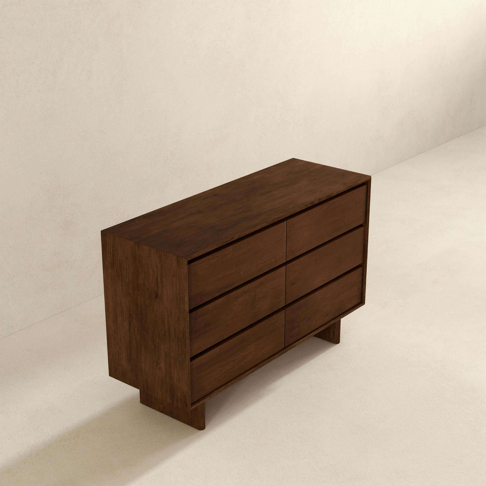Dubrovnik Mid Century Modern Walnut Dresser With 6 Drawers - Image 7
