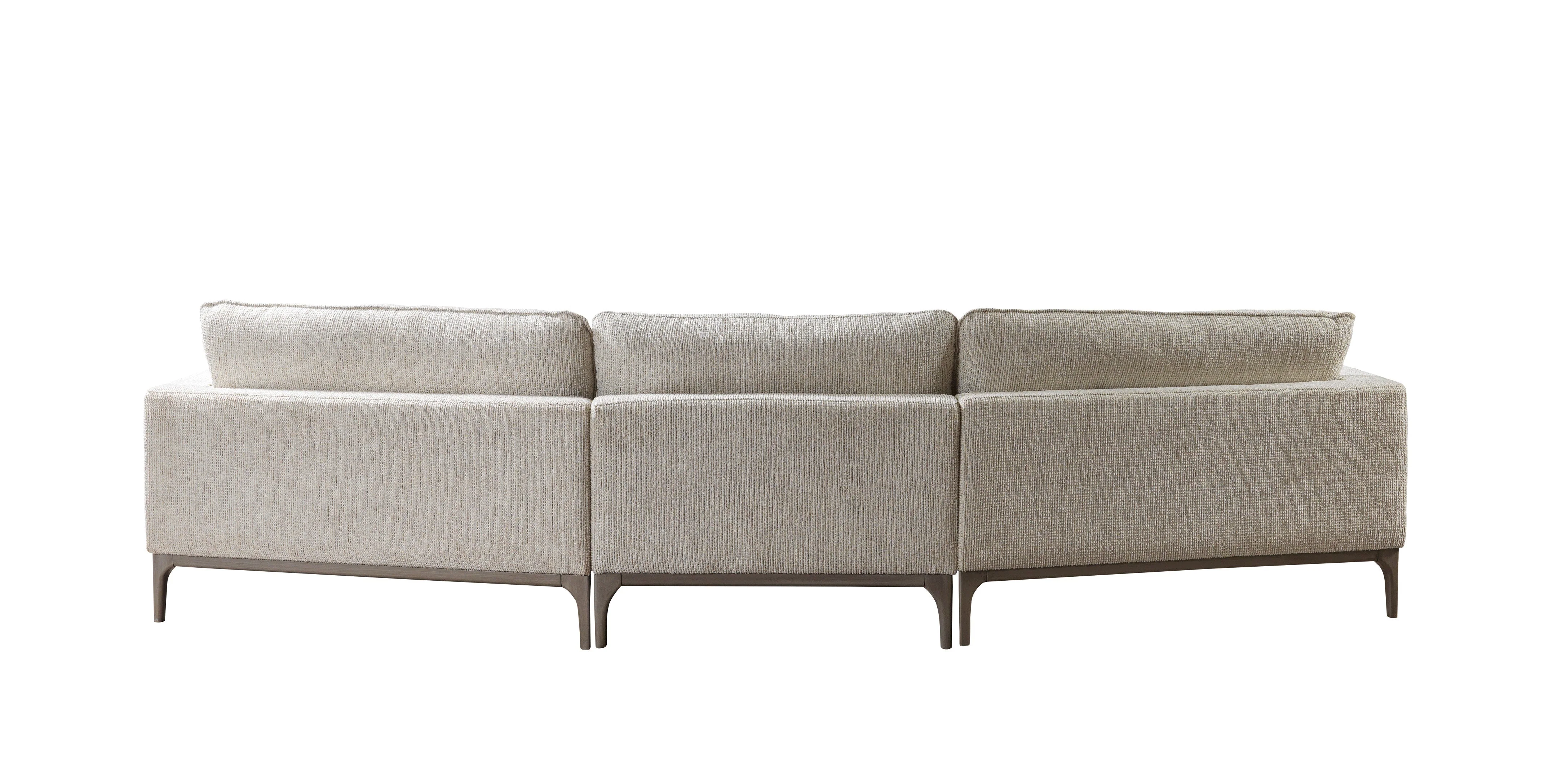 Dylan Ivory Linen 3-Piece Curved 126" Sectional with Ottoman - Image 13