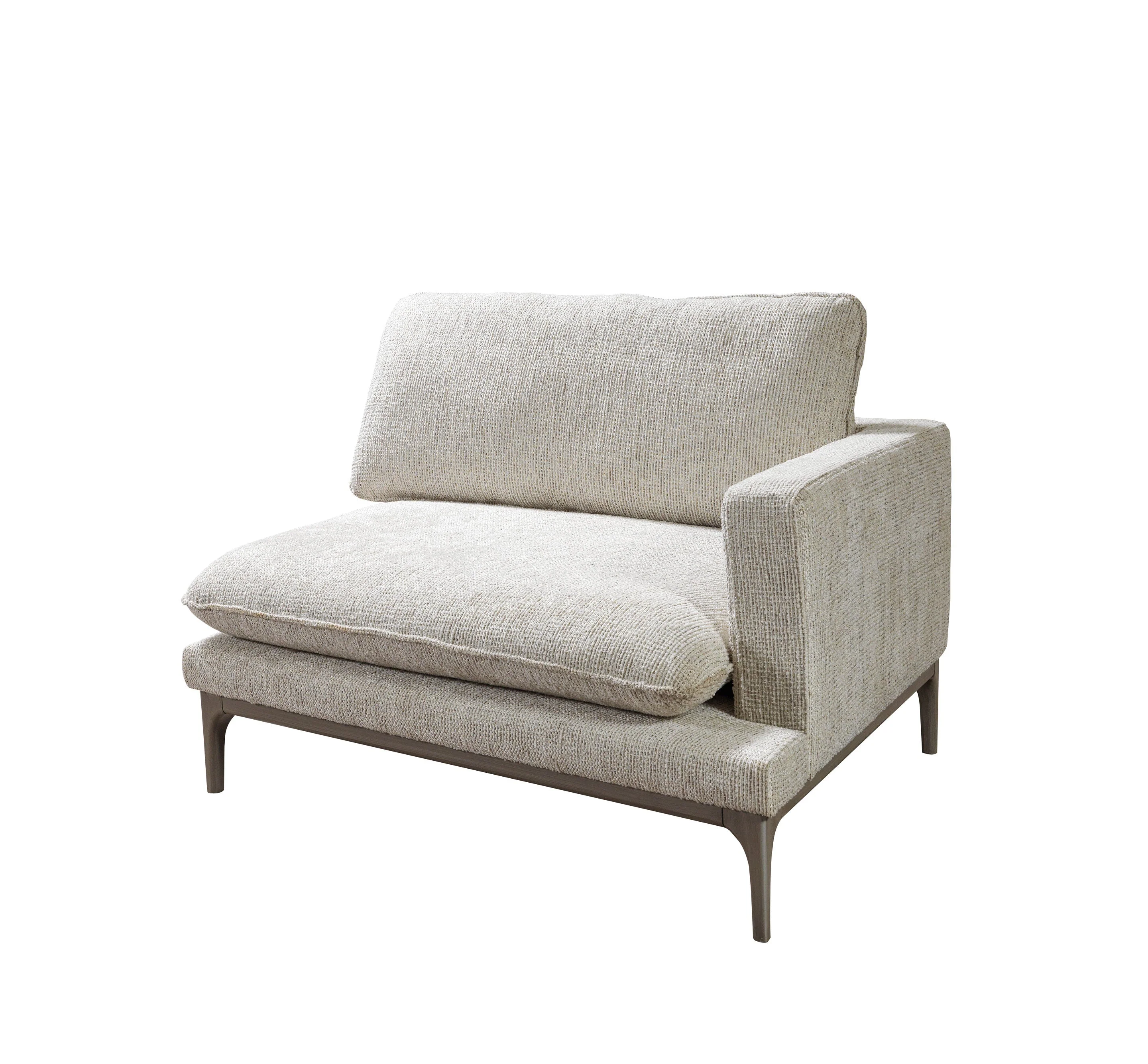 Dylan Ivory Linen 3-Piece Curved 126" Sectional with Ottoman - Image 22