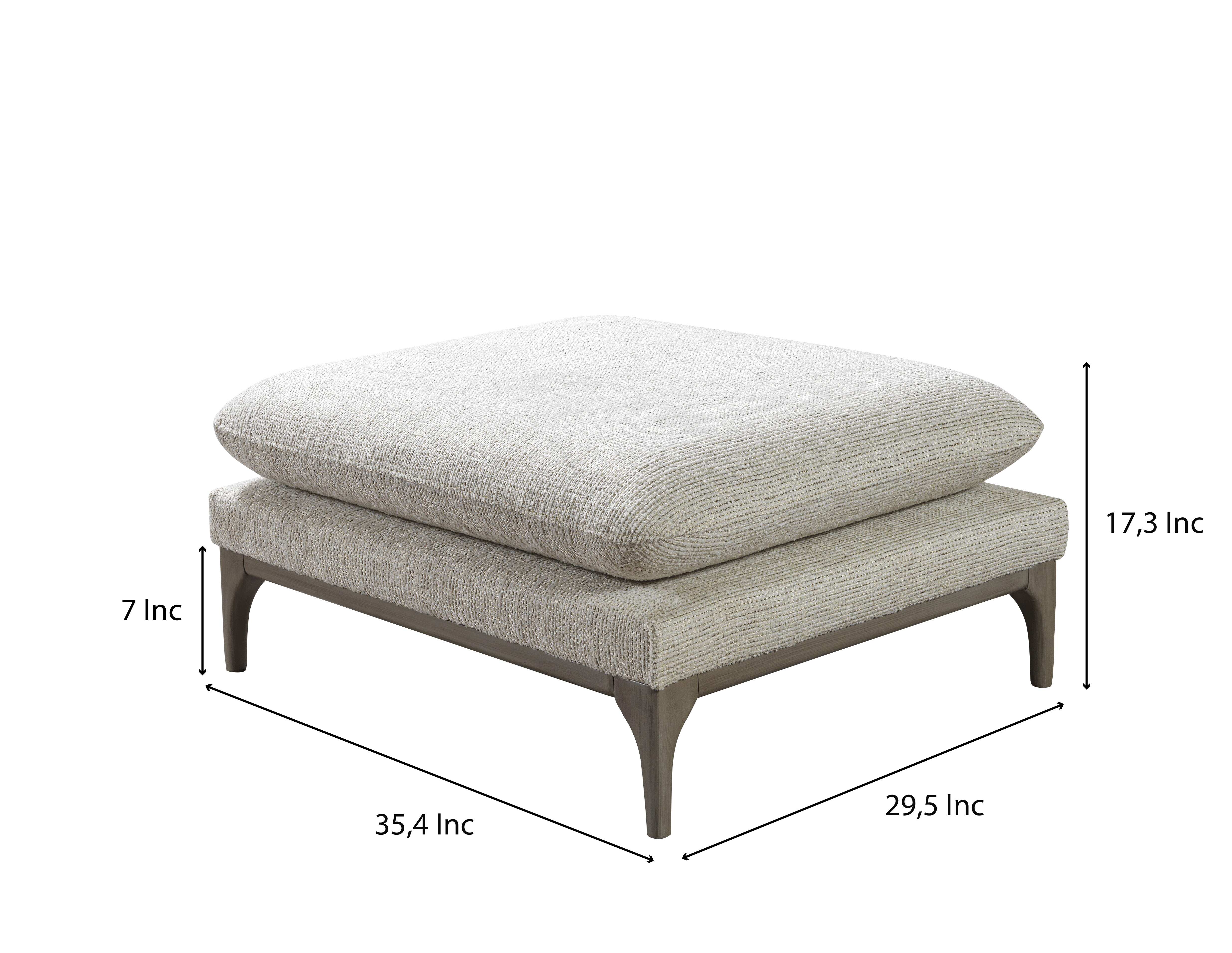 Dylan Ivory Linen 3-Piece Curved 126" Sectional with Ottoman - Image 26