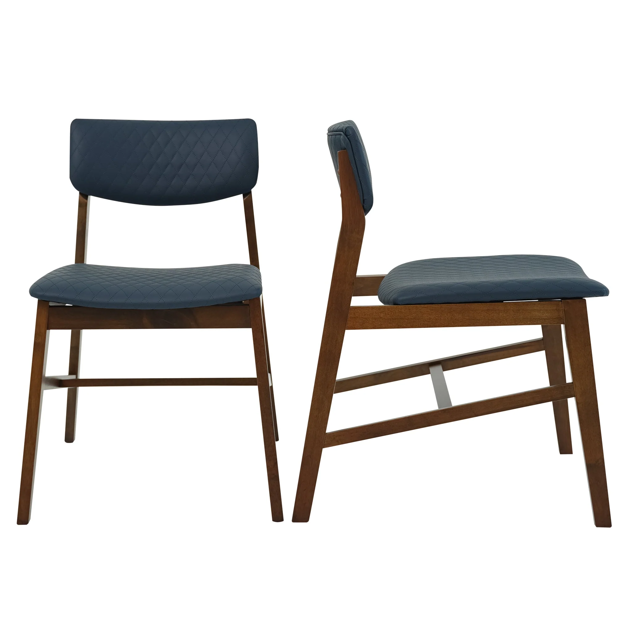 Edgehill Dining Chair Set of 4 - Navy Blue Vegan Leather - Image 4