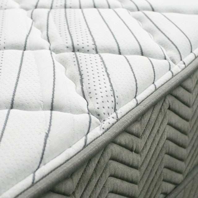 Edrea White/Gray 10" Tight Top Pocket California King Coil - Image 3