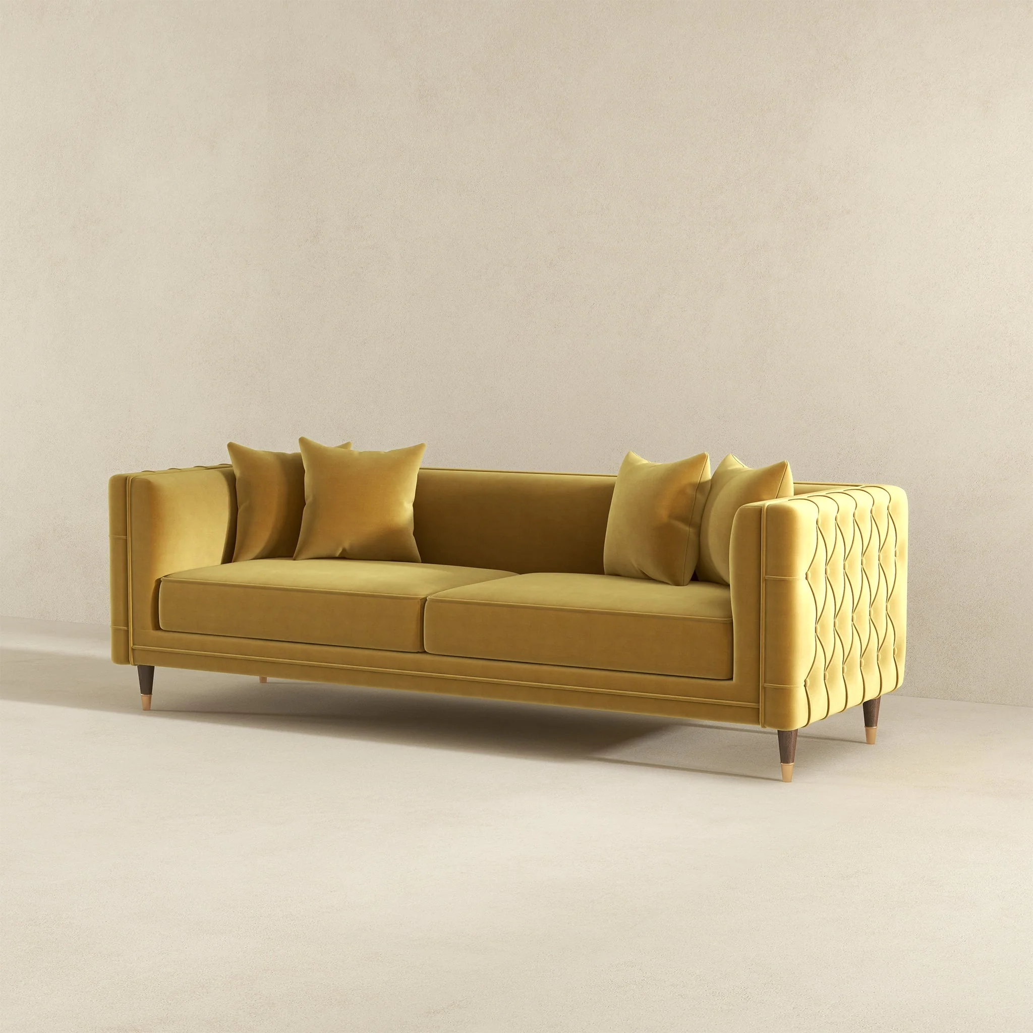 Edward Sofa (Mustard Velvet) - Image 5