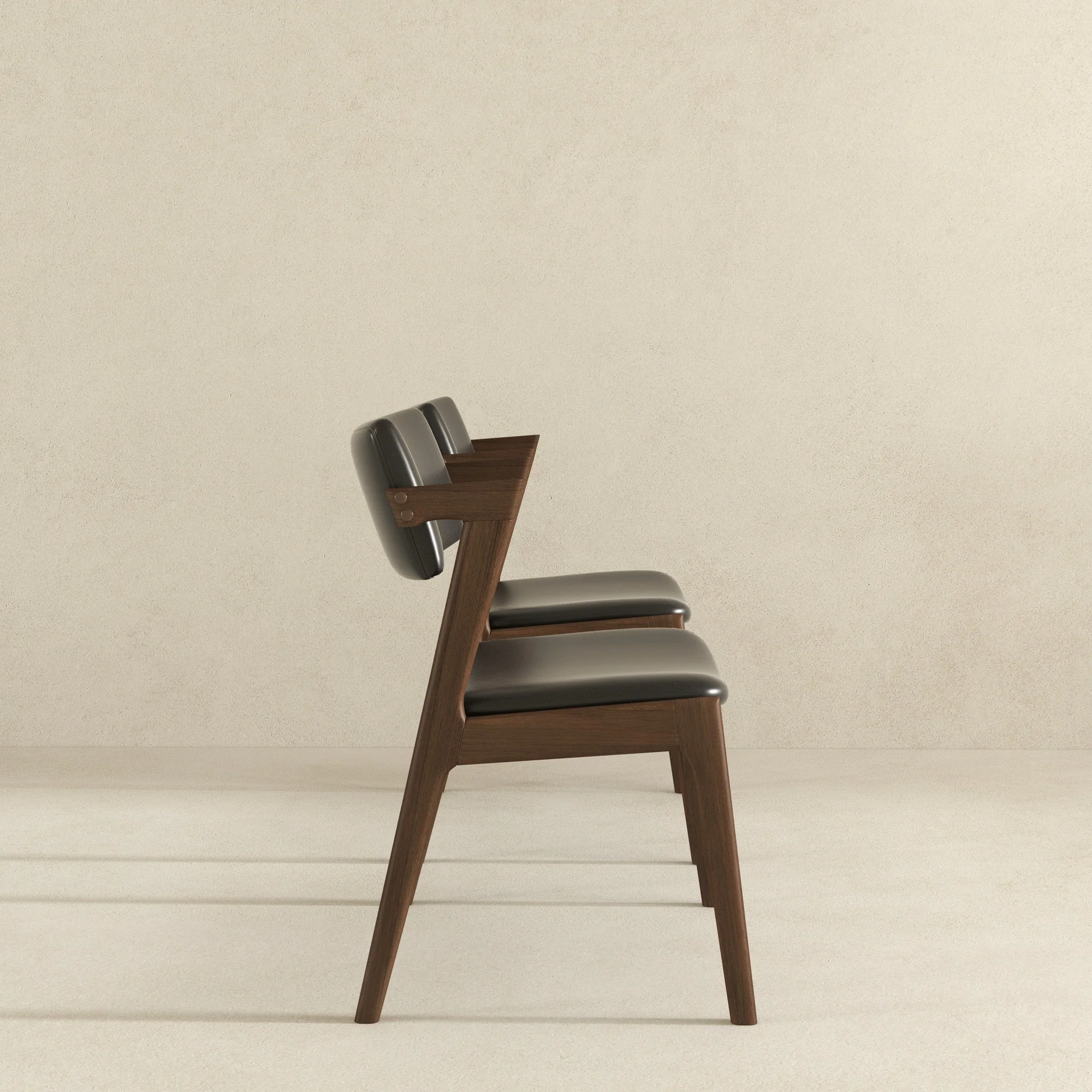 Edwin Mid Century Modern Black Vegan Leather Dining Chair (Set Of 2) - Image 6