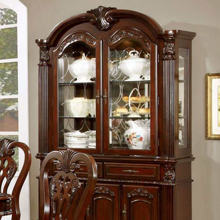 Elana Brown Cherry Curio/Hutch & Buffet - Image 2