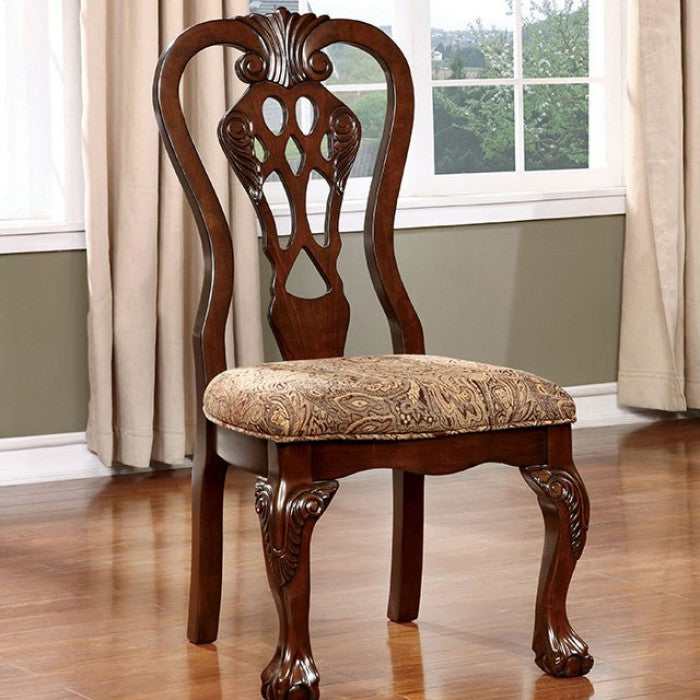 Elana Brown Cherry Round Dining Room Set / 5pc - Image 3