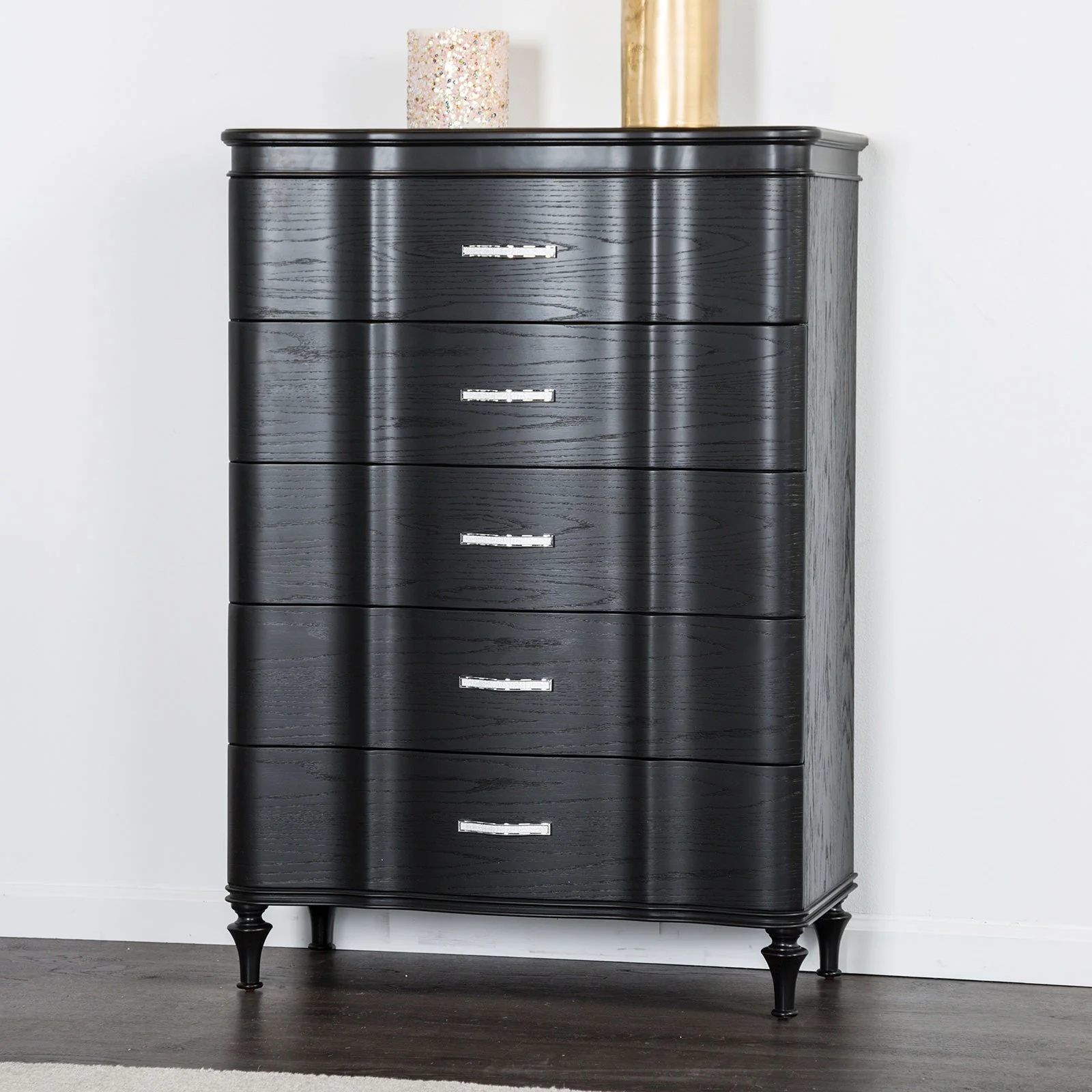 Eleanora Black Queen 5 Piece Bedroom Set w/Chest - Image 4