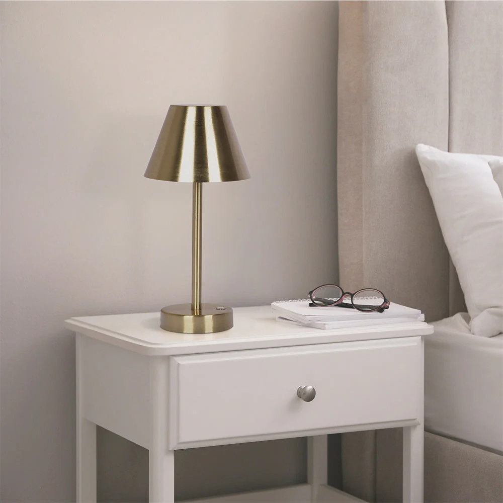 Elegance Rechargeable LED Table Lamp Plated Brass LED Touch Switch - Image 4