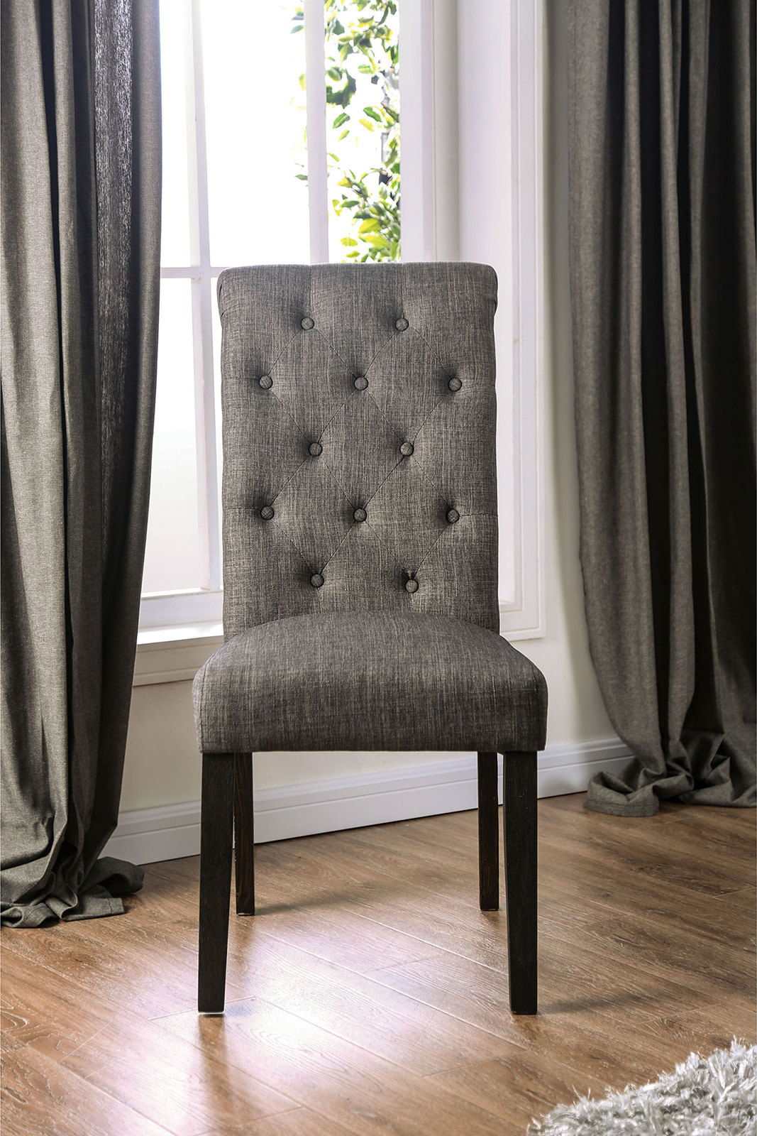 Elfredo Antique Black, & Gray 5pc Dining Room Set - Image 3
