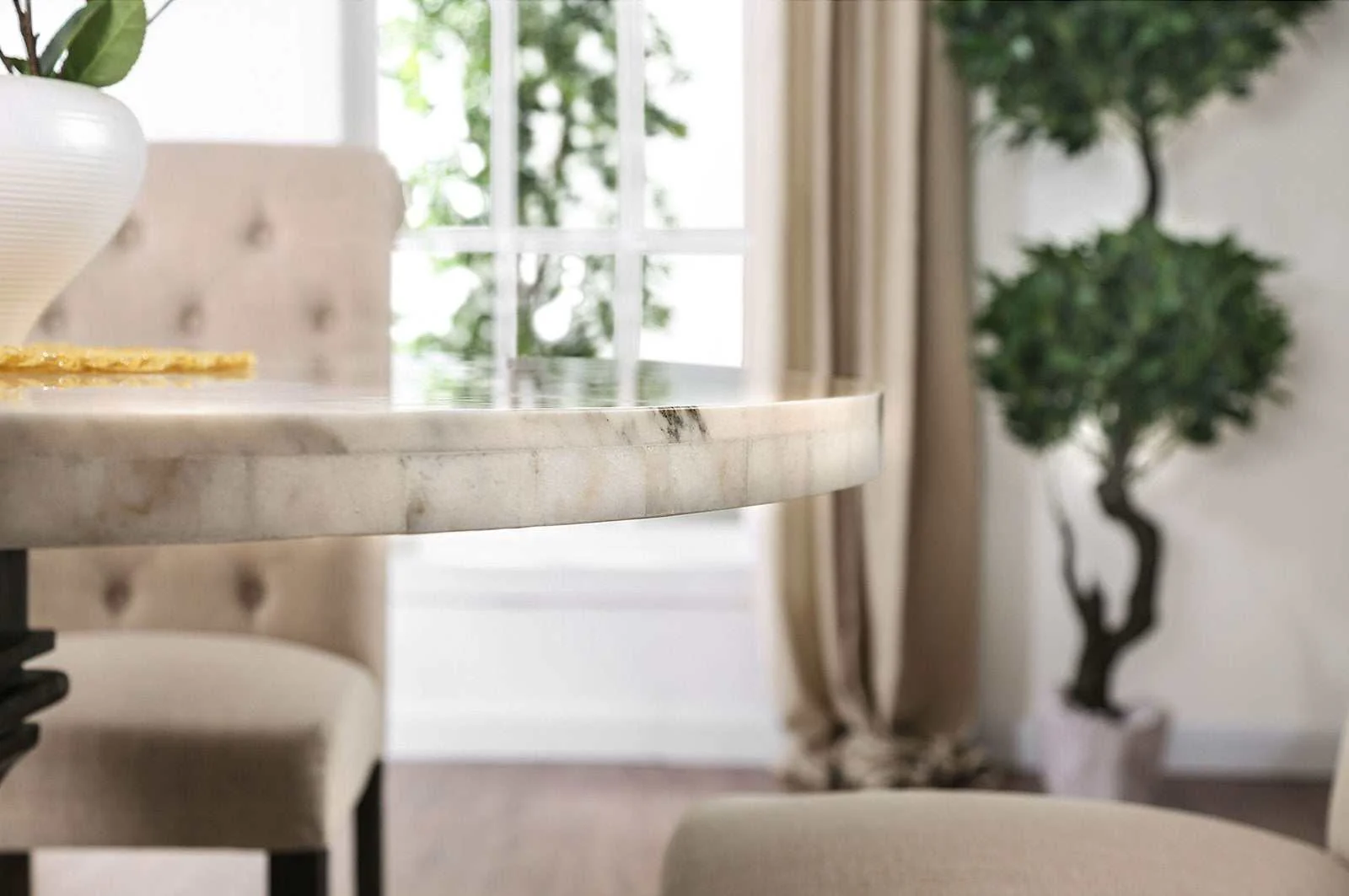 Elfredo Antique Black, & Light Gray 5pc Dining Room Set - Image 5