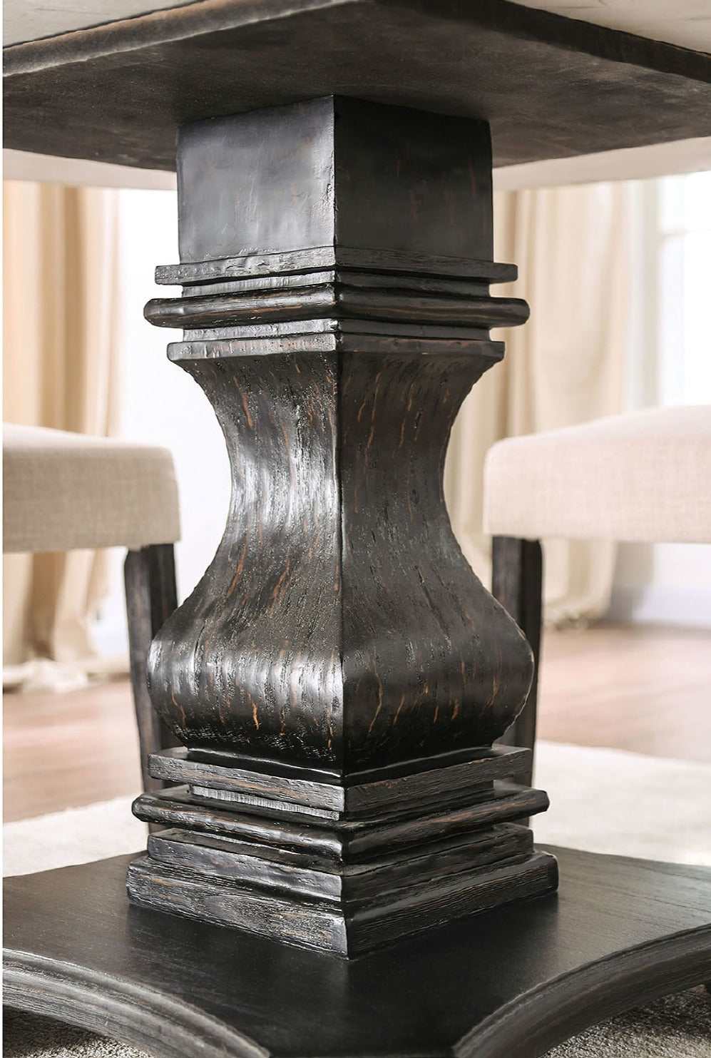 Elfredo Antique Black, & Light Gray 5pc Dining Room Set - Image 6