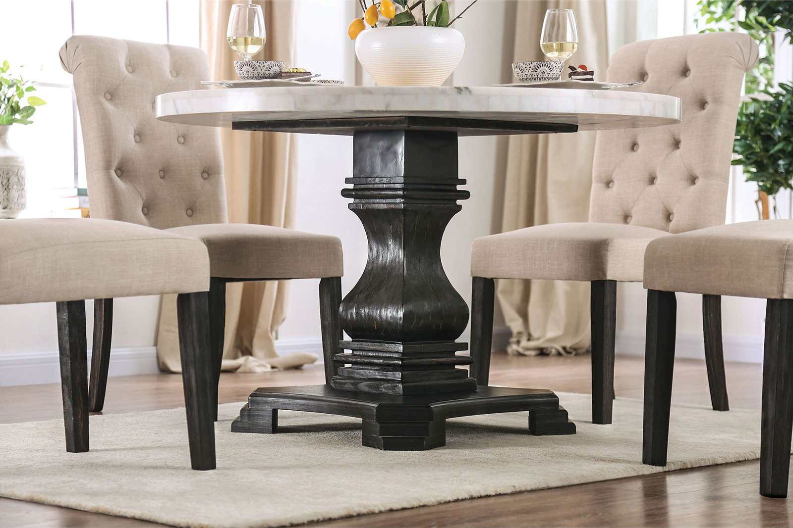 Elfredo White & Antique Black Dining Table - Image 3