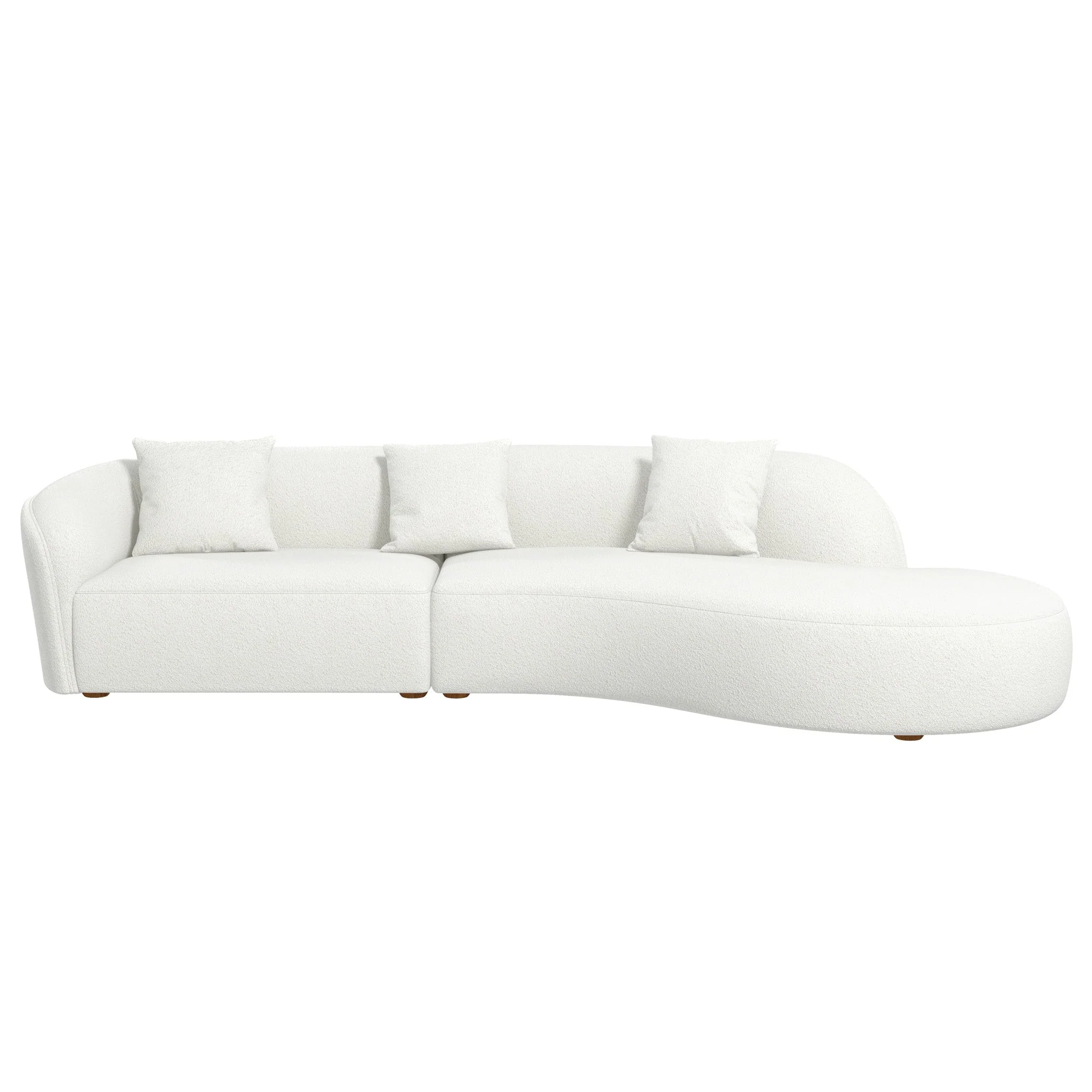 Elijah Japandi Style Curvy Sectional Sofa 133" - Image 5