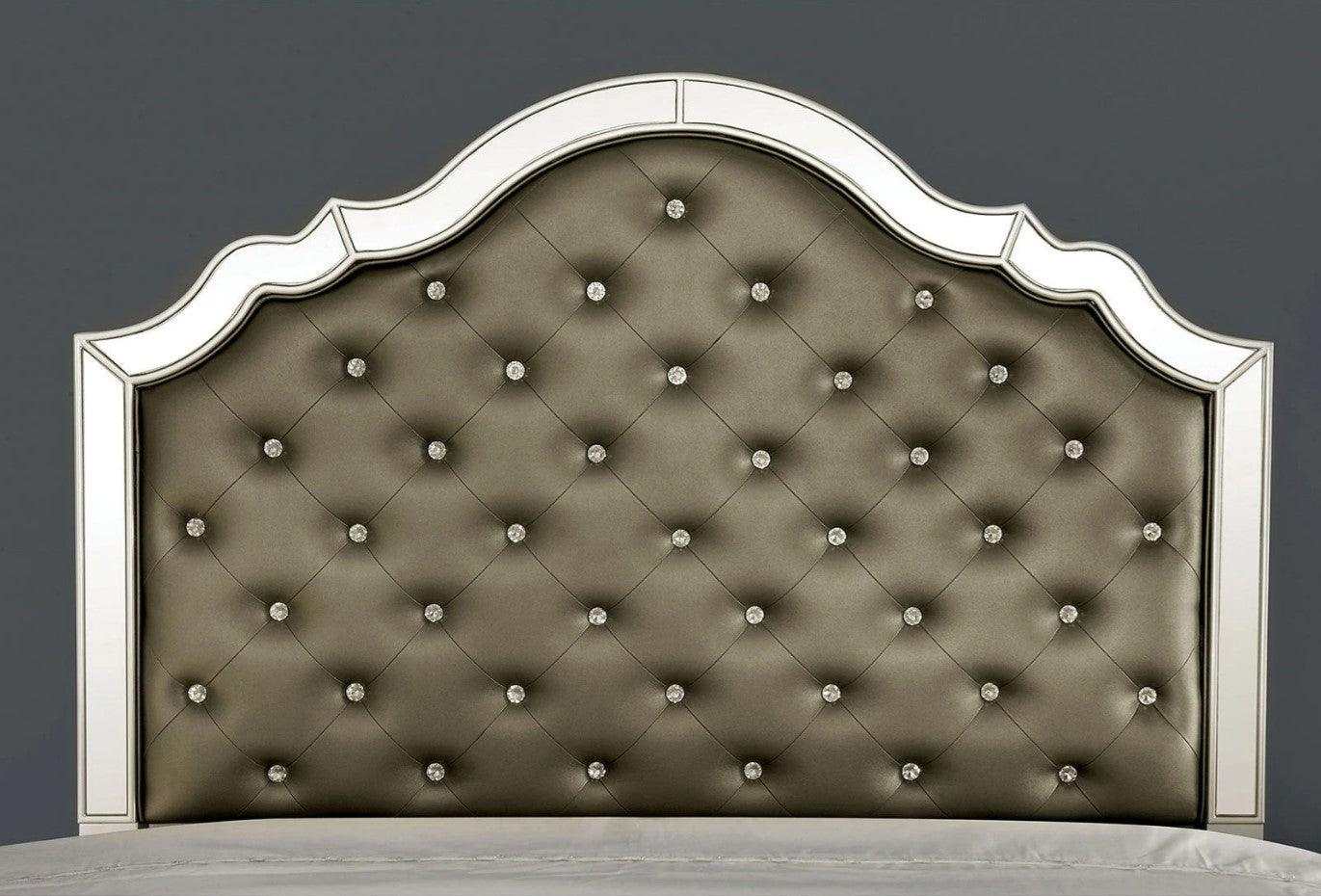 Eliora Silver & Mirrored Queen Bed - Image 2