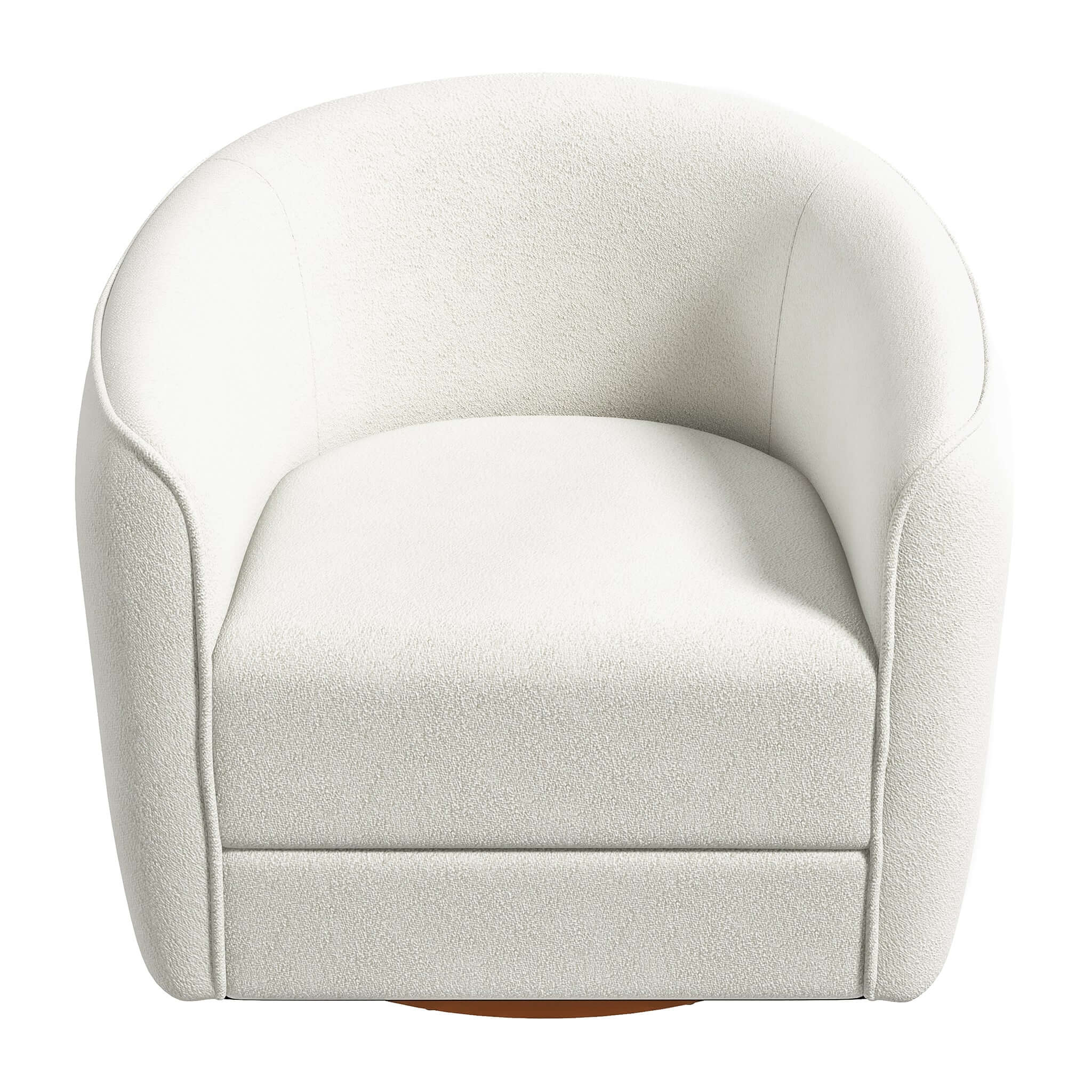 Elise Mid Century Modern Beige Boucle Swivel Chair - Image 8