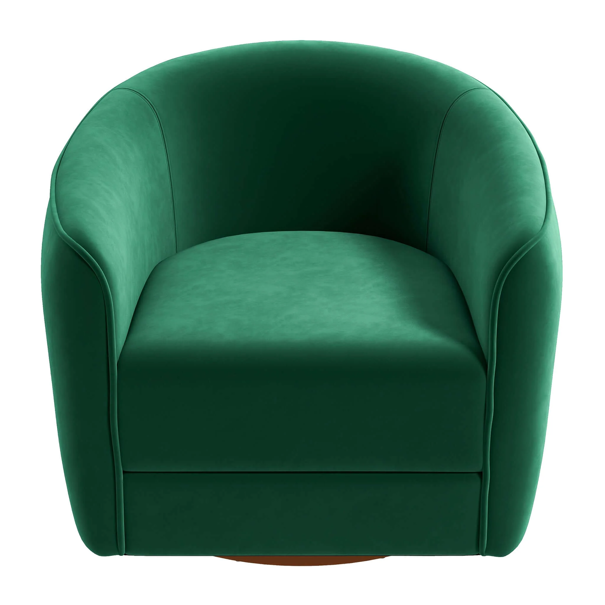 Elise Mid Century Modern Dark Green Velvet Swivel Chair - Image 3