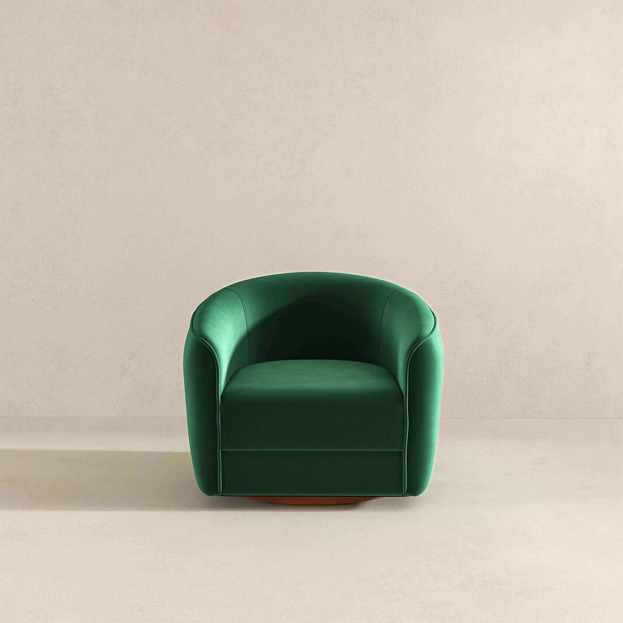 Elise Mid Century Modern Dark Green Velvet Swivel Chair - Image 5