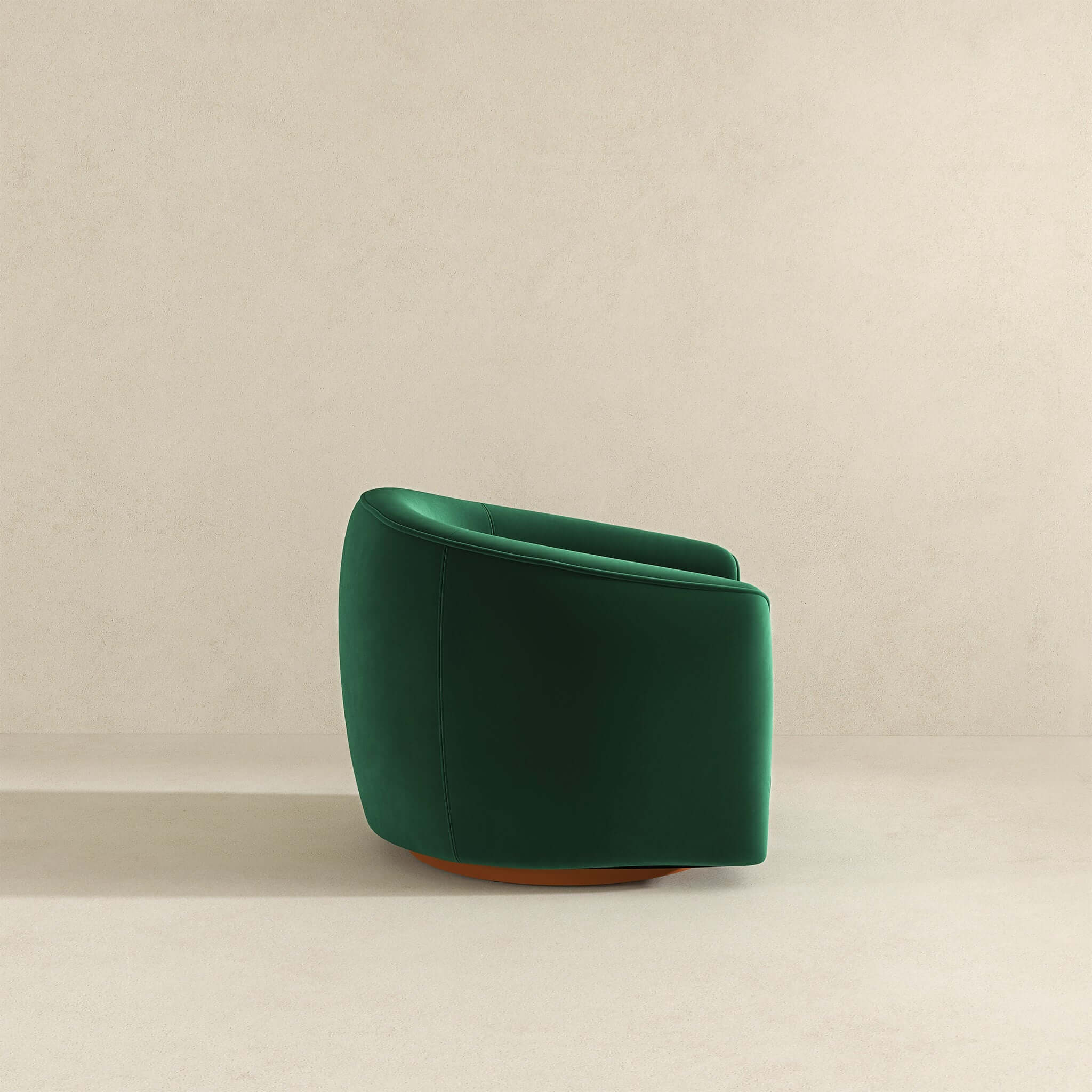 Elise Mid Century Modern Dark Green Velvet Swivel Chair - Image 7