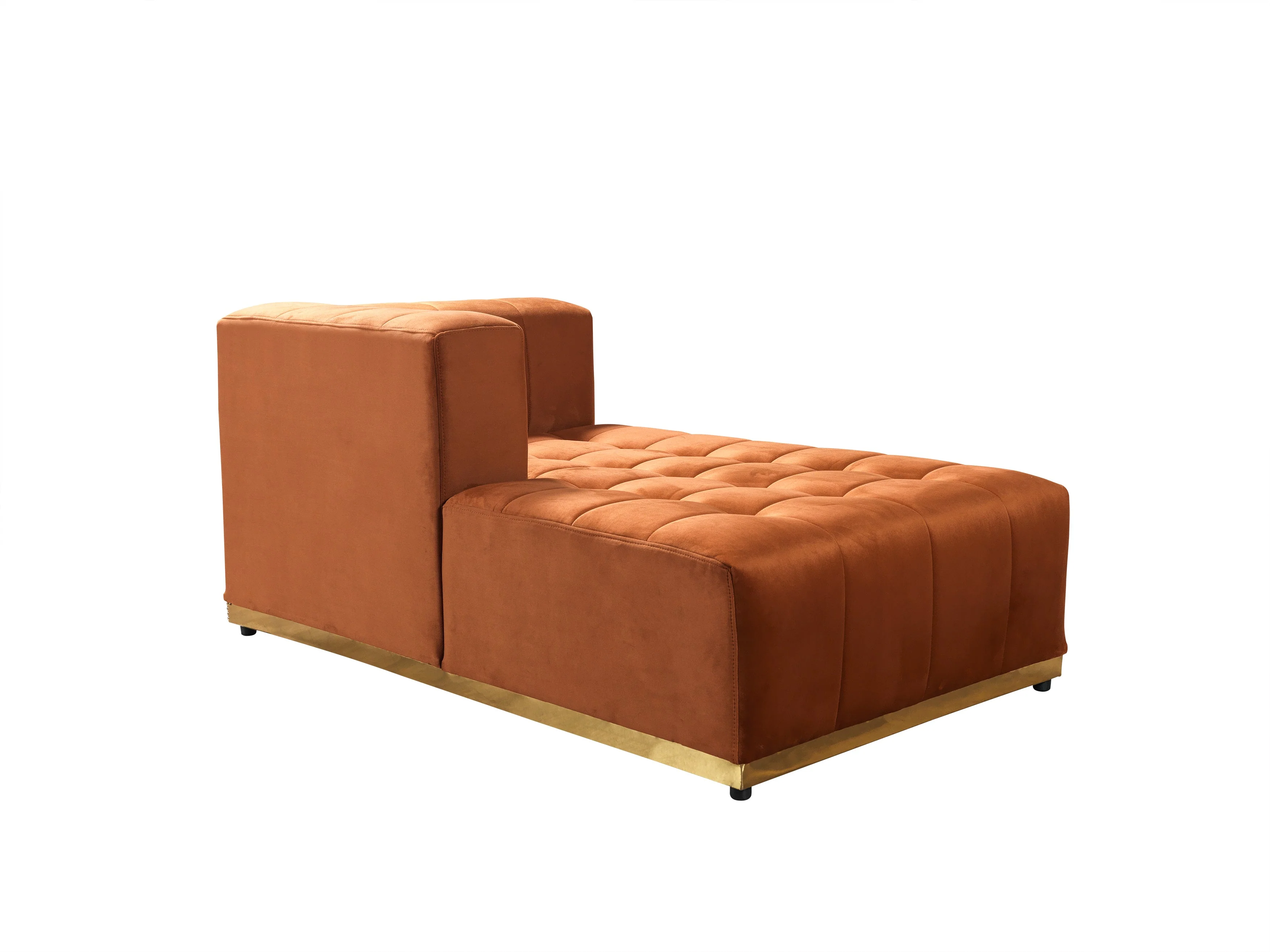 Elisha Orange Velvet Double Chaise 140" Sectional - Image 16