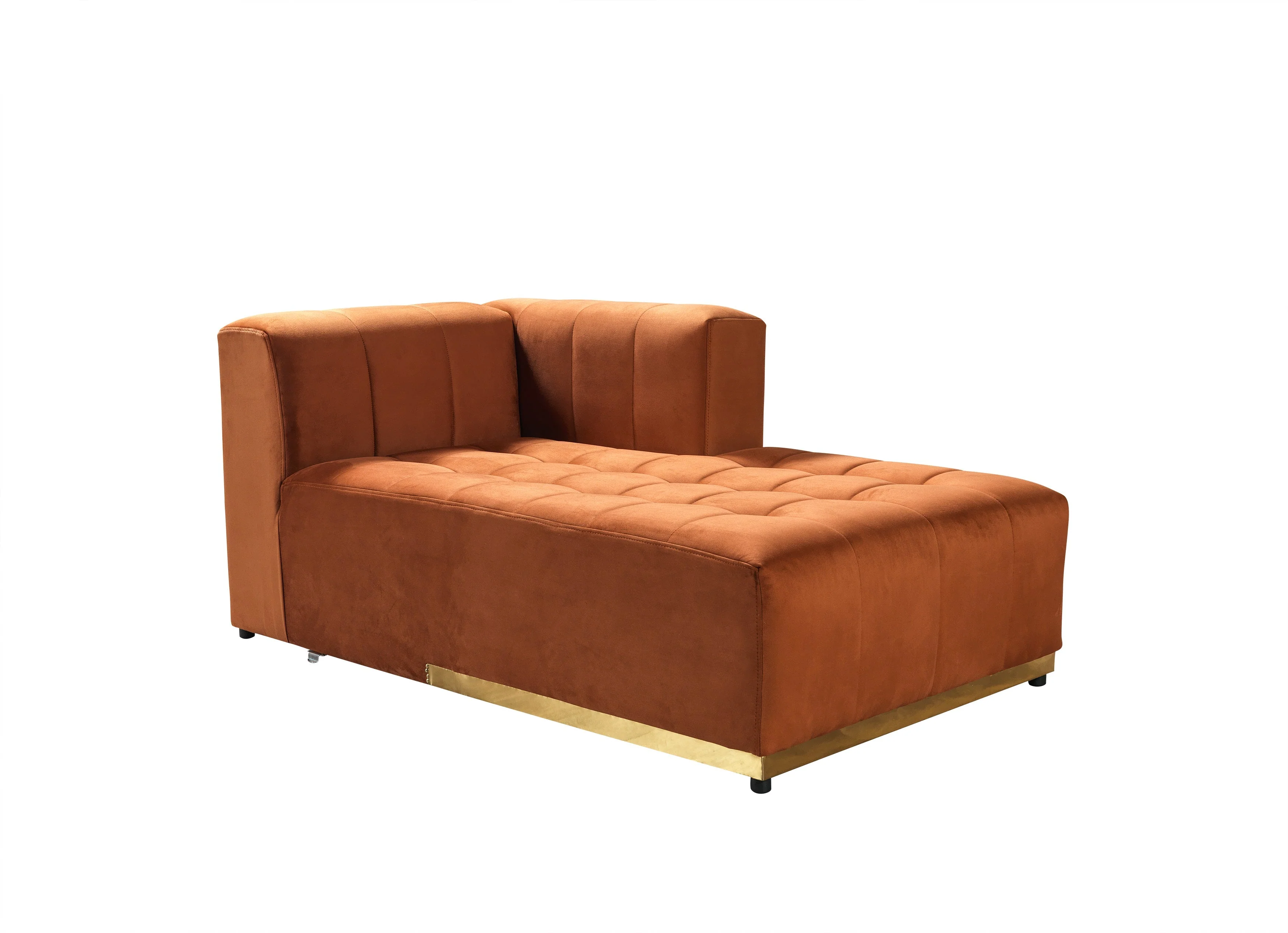 Elisha Orange Velvet Double Chaise 140" Sectional - Image 18