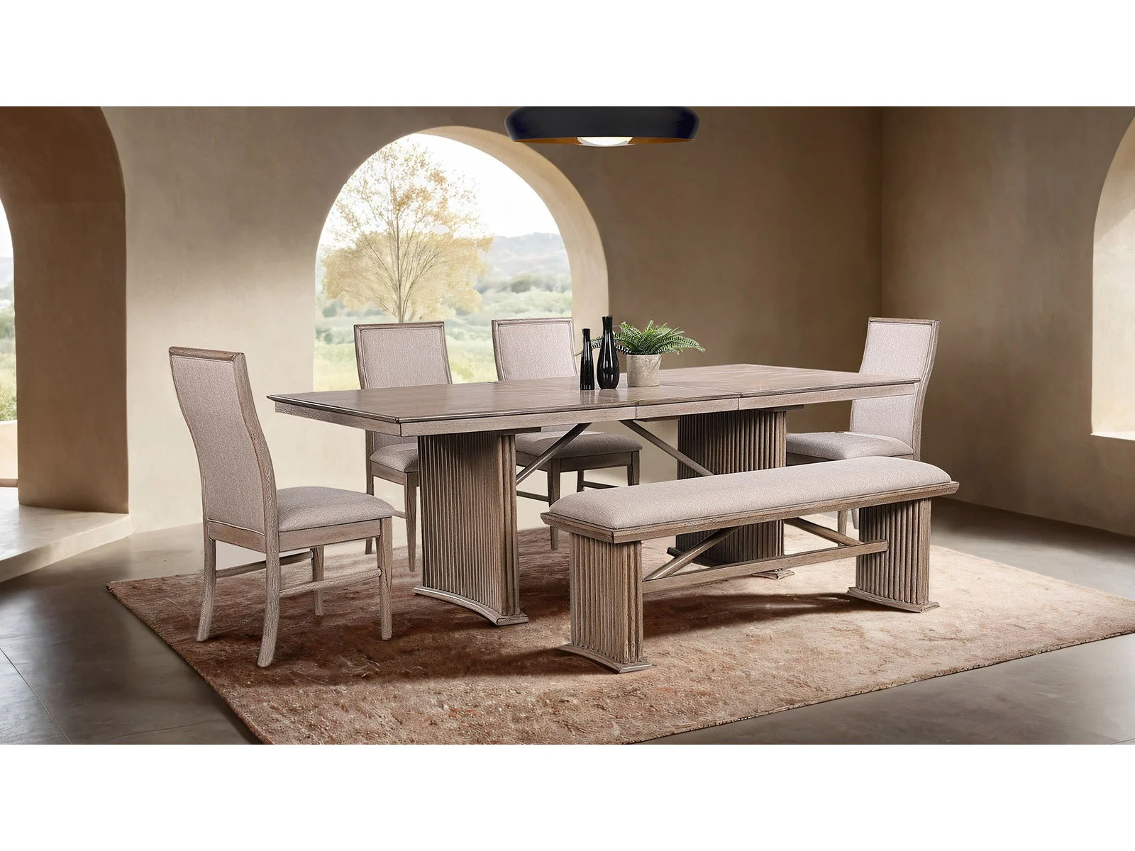Ellesmere Natural Ash 6 Piece Dining Set