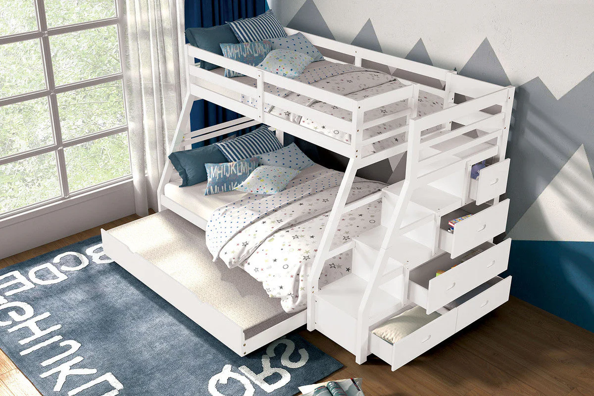 Ellington White Twin/Full Bunk Bed w/ Trundle - Image 2