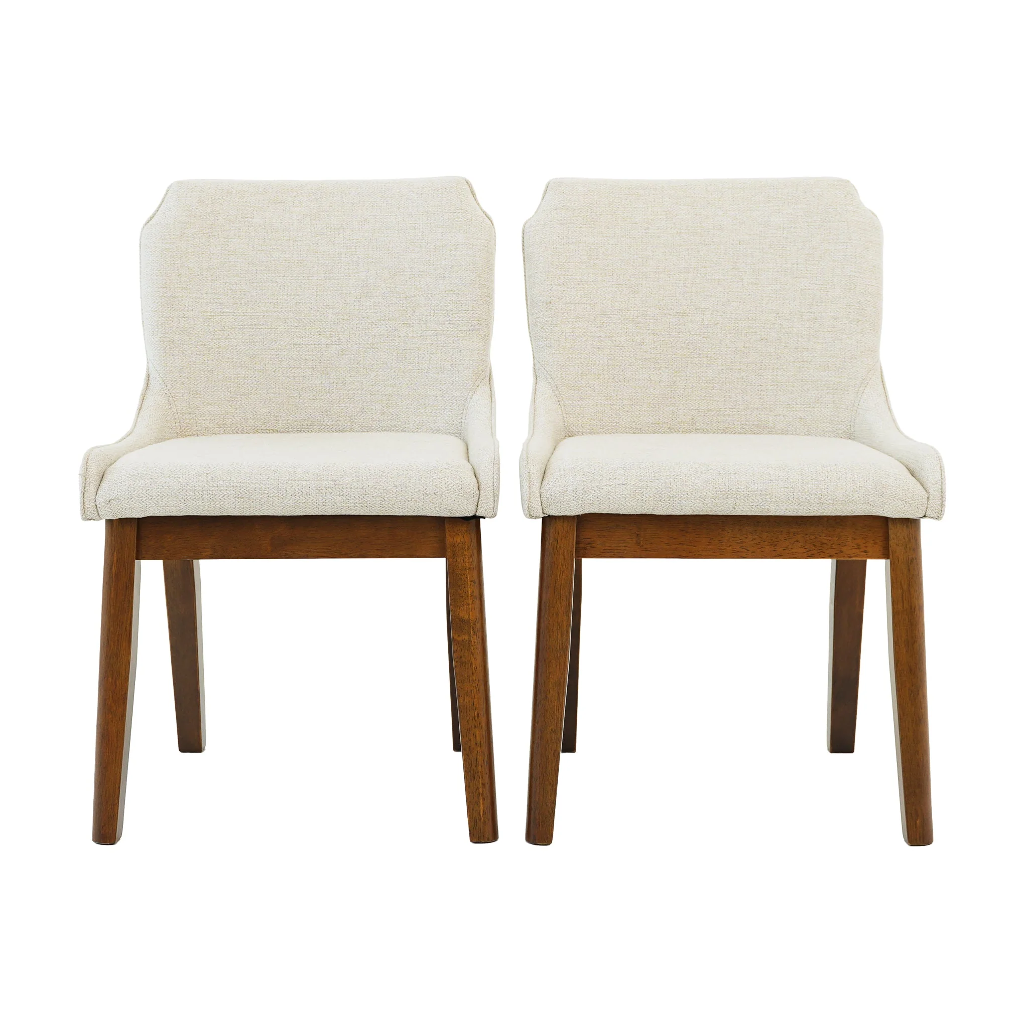 Ellis Dining Chair Set of 2 - Beige Linen - Image 3