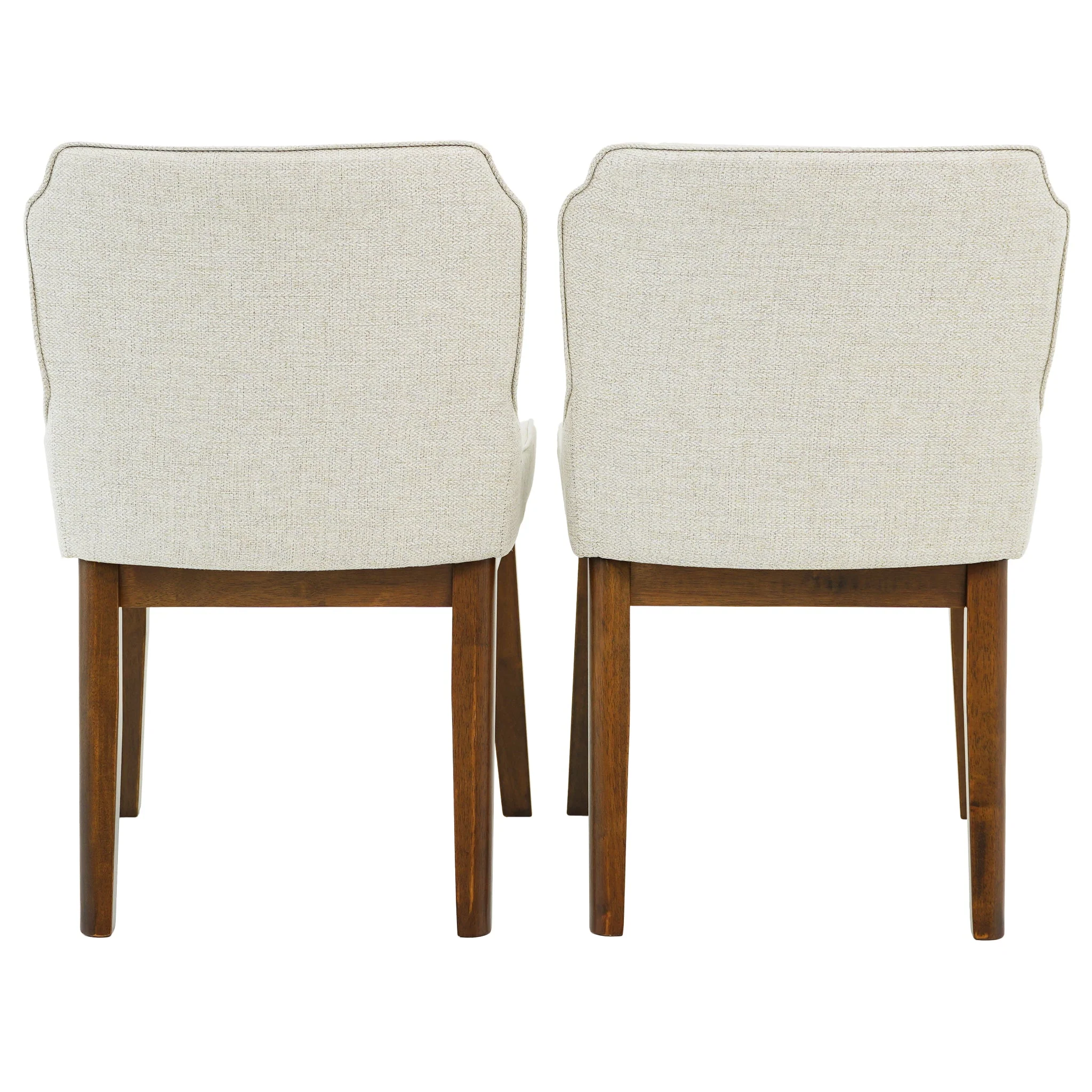 Ellis Dining Chair Set of 2 - Beige Linen - Image 4