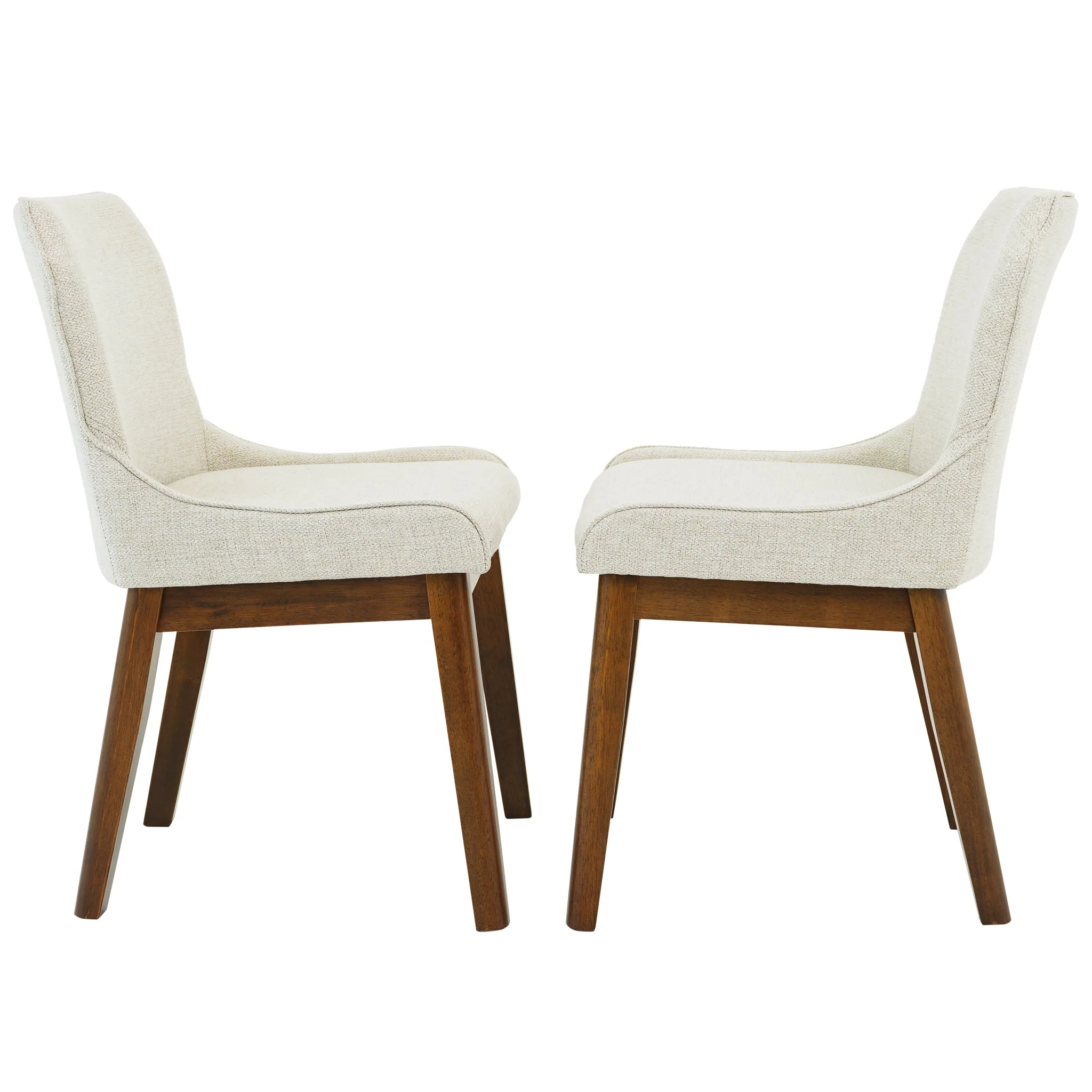 Ellis Dining Chair Set of 2 - Beige Linen - Image 5