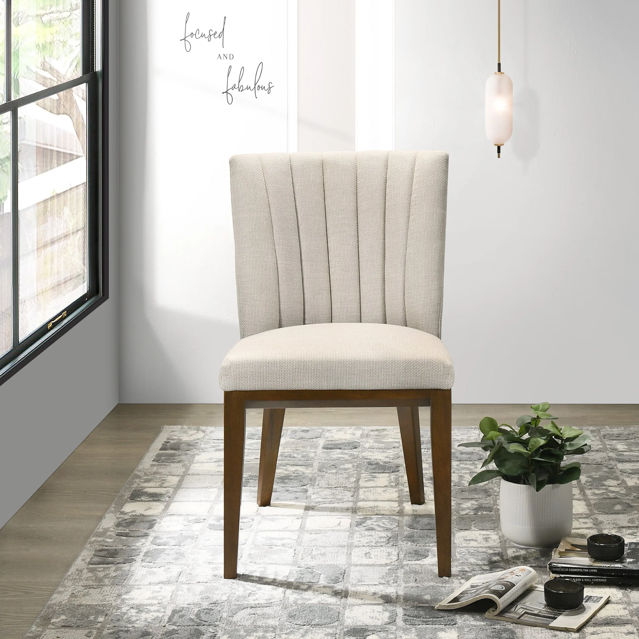 Elmwood Beige Fabric Dining Chair (Set Of 2) - Image 2